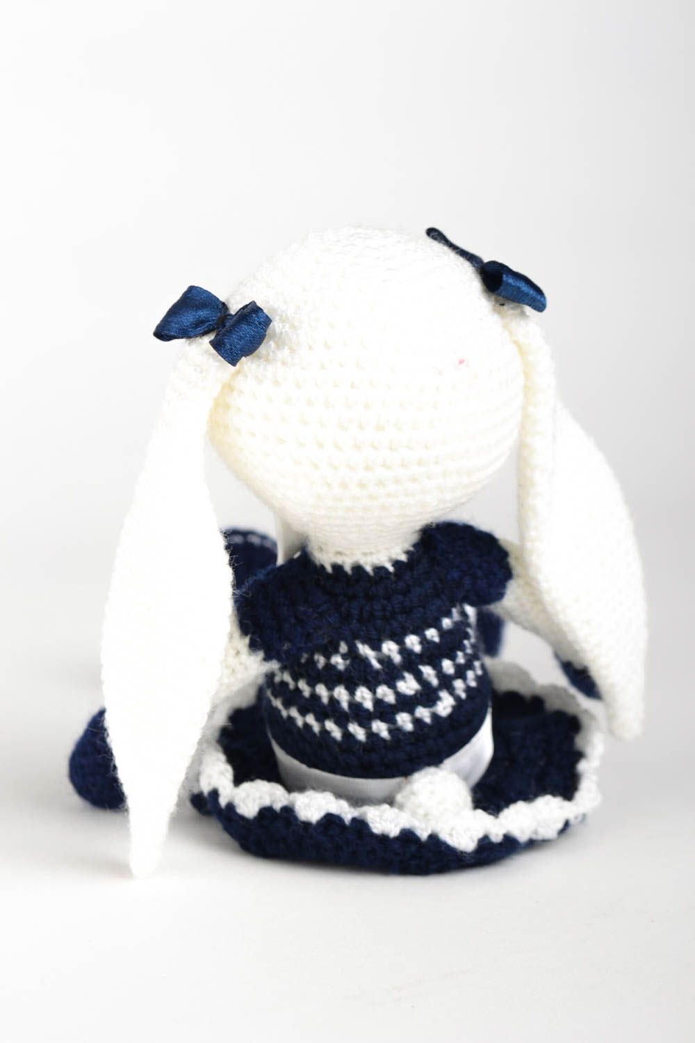 Peluche lapin faite main Jouet tricot doux original Cadeau enfant fille photo 5