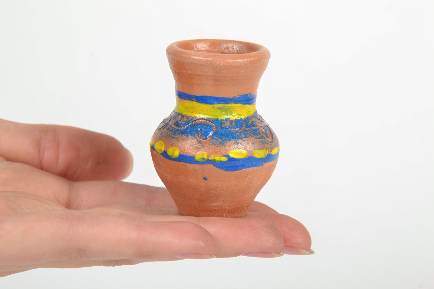 2 inches little handmade clay pitcher 0,06 lb photo 5