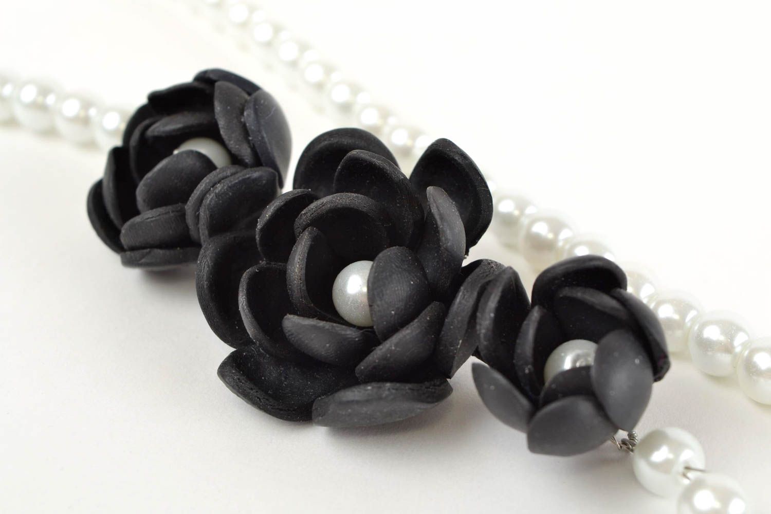 Handmade necklace polymer clay designer jewelry flower necklace gifts for girls photo 2