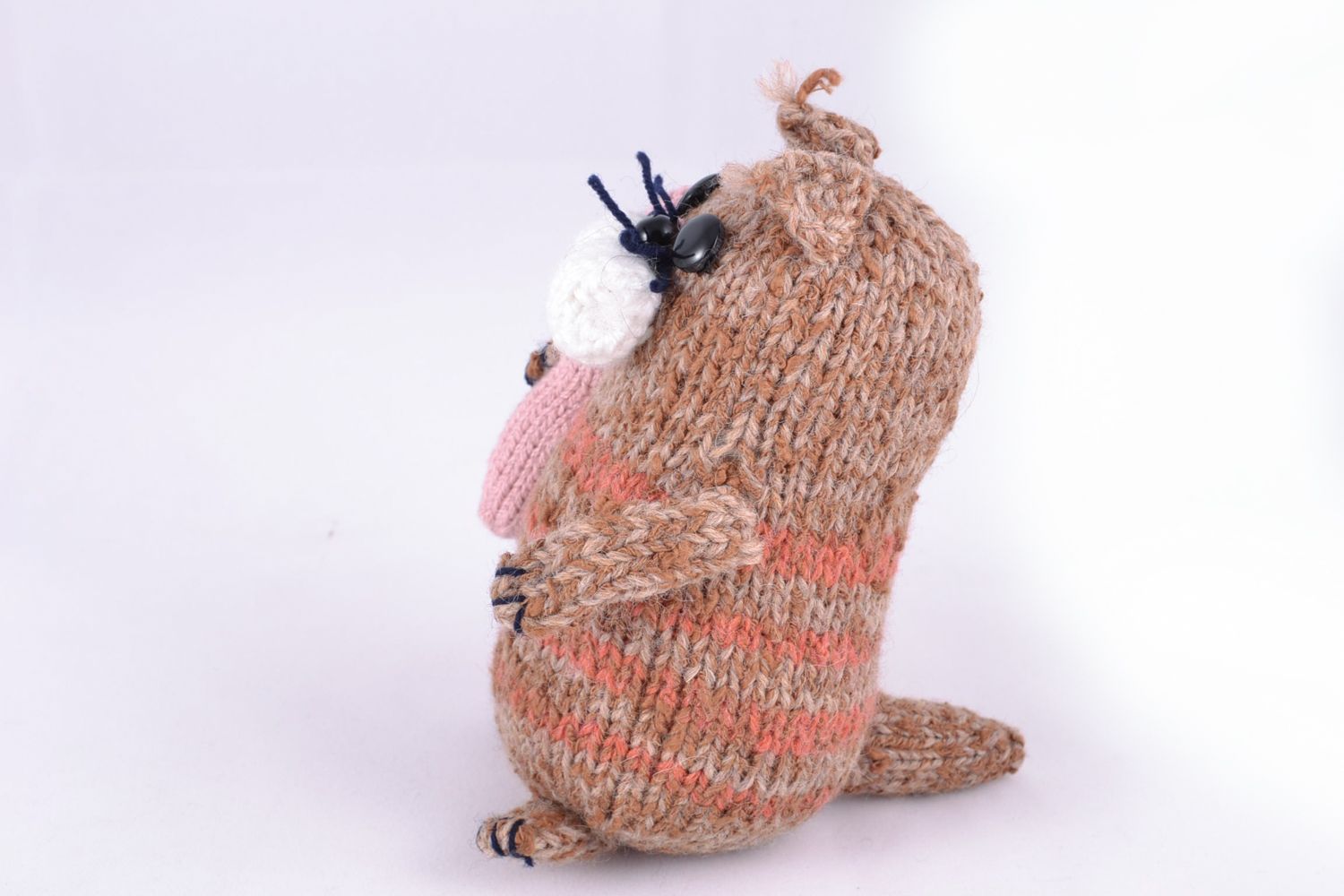Giocattolo a maglia fatto a mano pupazzo a forma di gatto a uncinetto foto 4