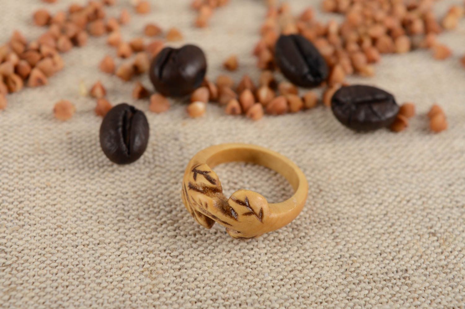 Unusual handmade wooden ring wood craft ideas fashion accessories for girls photo 1
