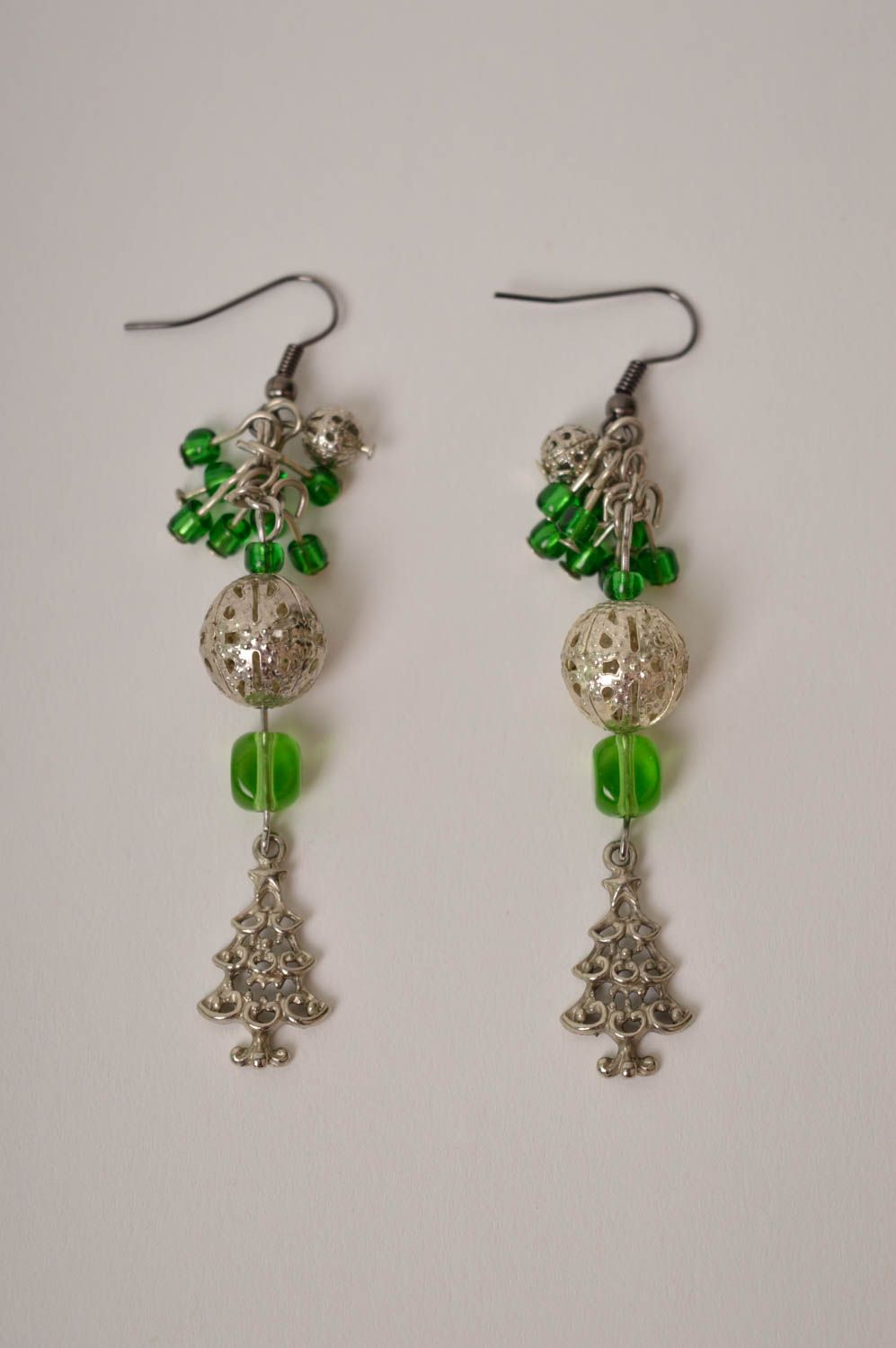 Handmade earrings with charms designer dangling earrings elegant accessory photo 2