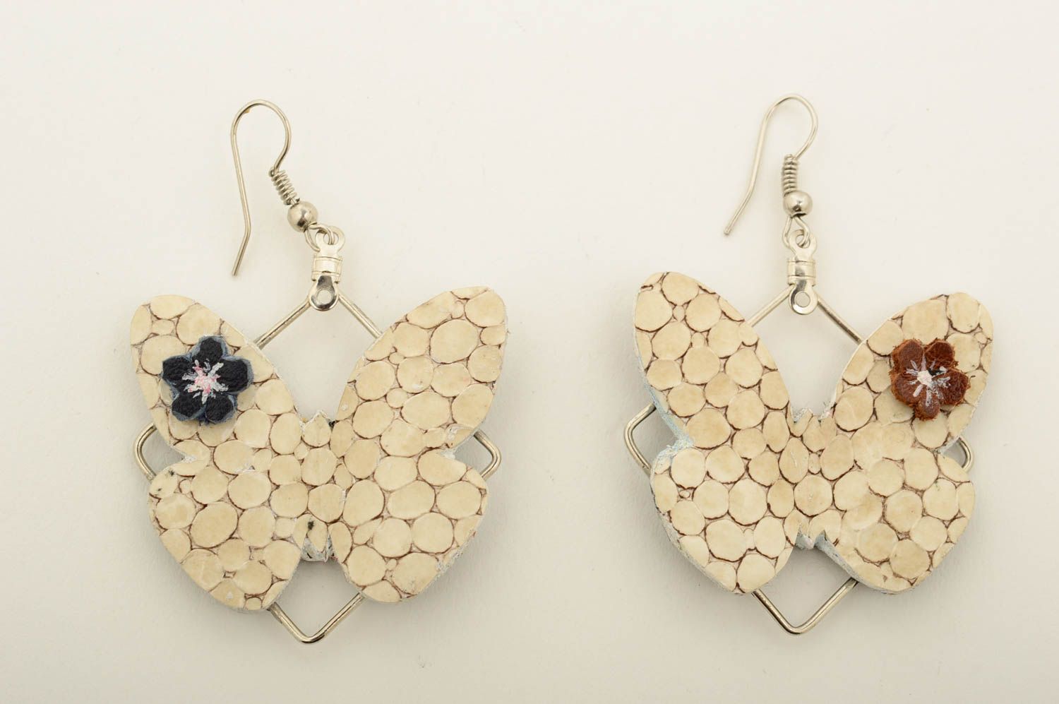 Handmade Leder Ohrringe Damen Schmuck Accessoire für Frauen ausgefallen  foto 3