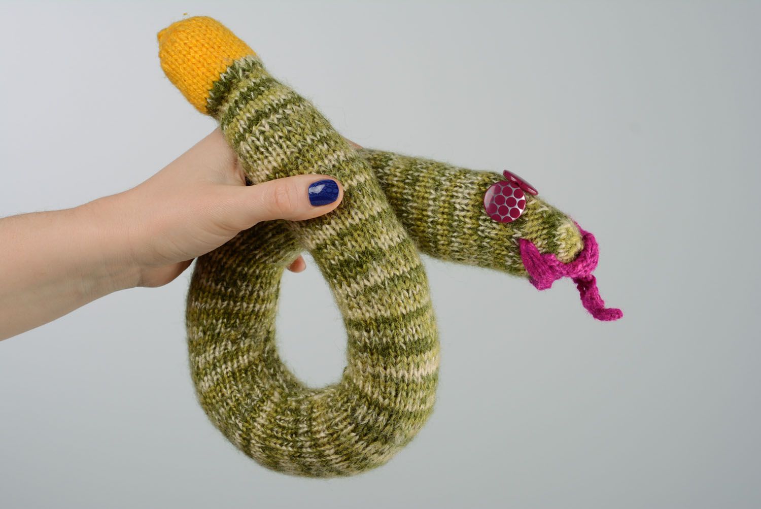 Jouet mou tricoté fait main Serpent photo 3