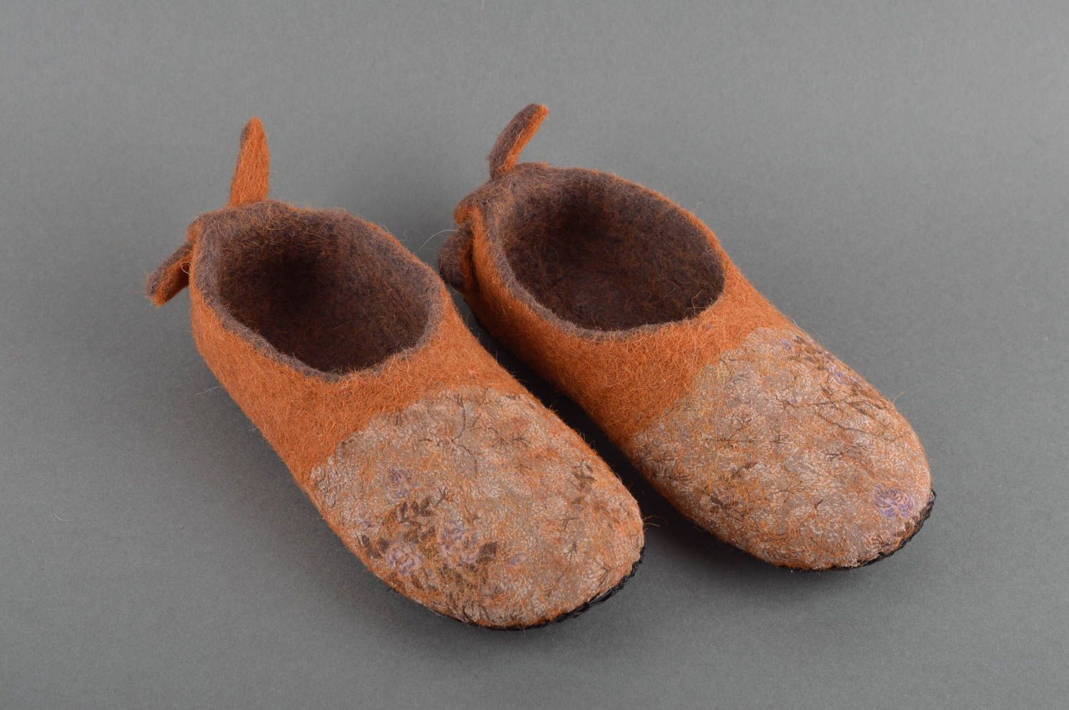 Handmade Gefilzte Pantoffeln schöne Hausschuhe Männer Hausschuhe hell originell foto 1