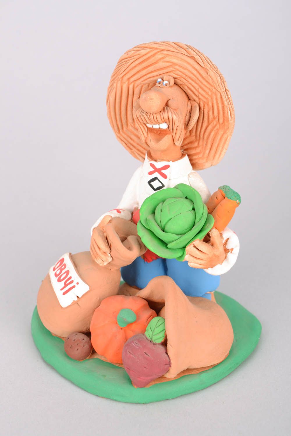 Clay figurine Cossack with Vegetables photo 3