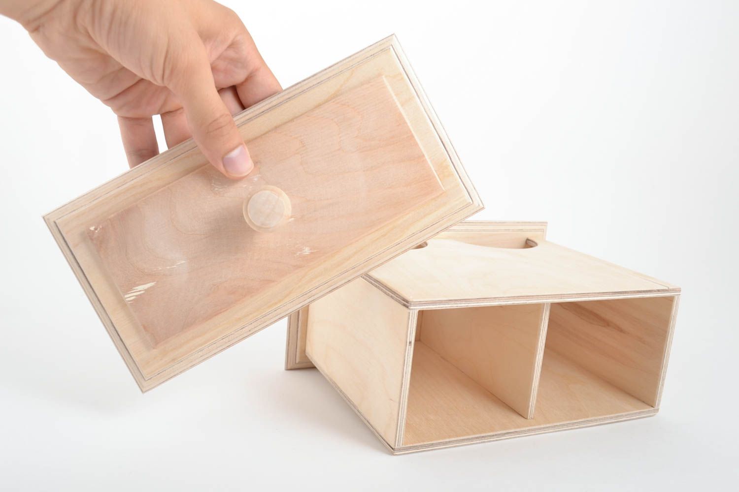 Beautiful handmade wooden blank box wooden tea bag box art materials gift ideas photo 4