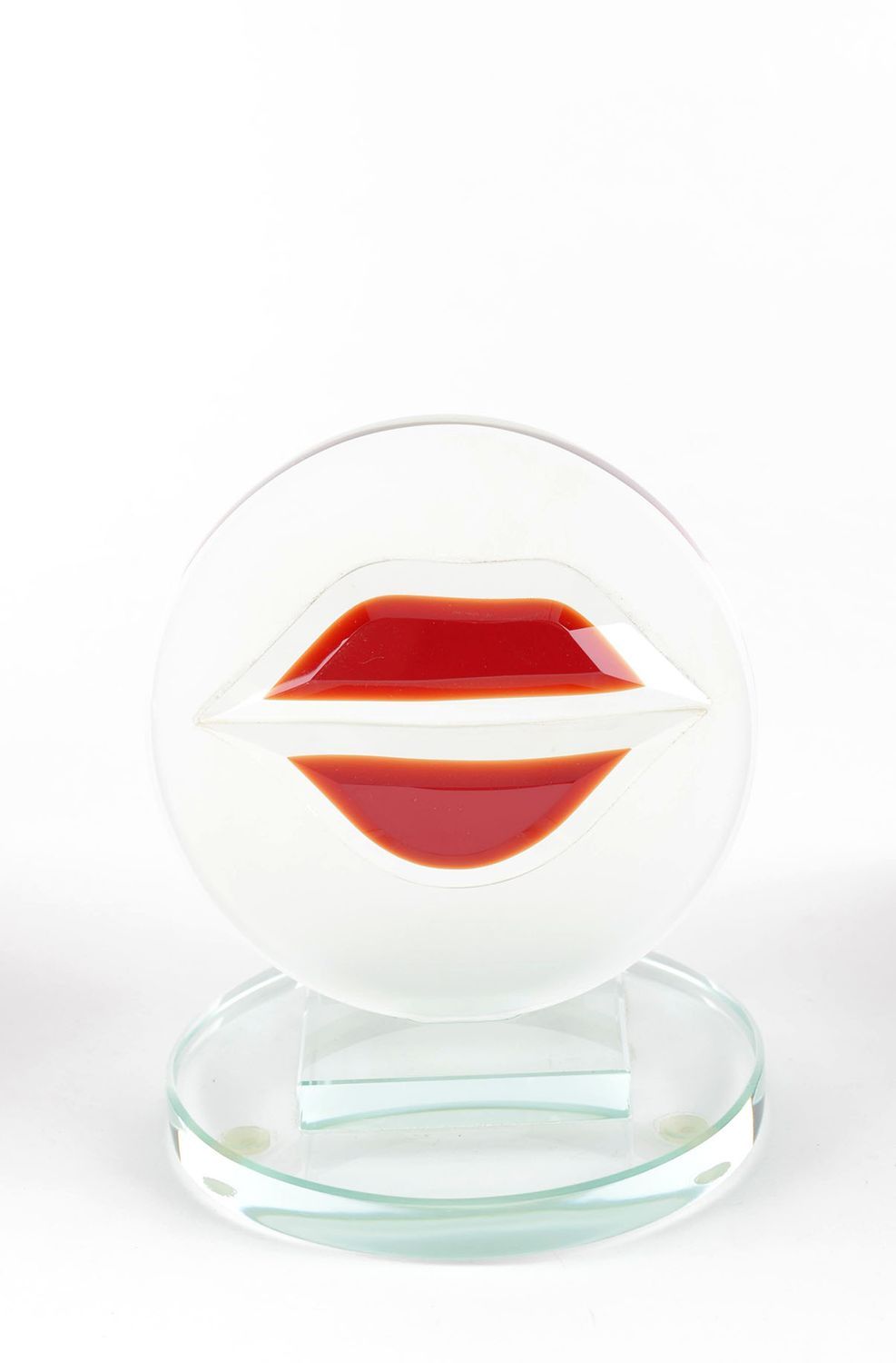 Handmade Deko Glas Figur Deko aus Glas originelles Geschenk rote Lippen foto 1