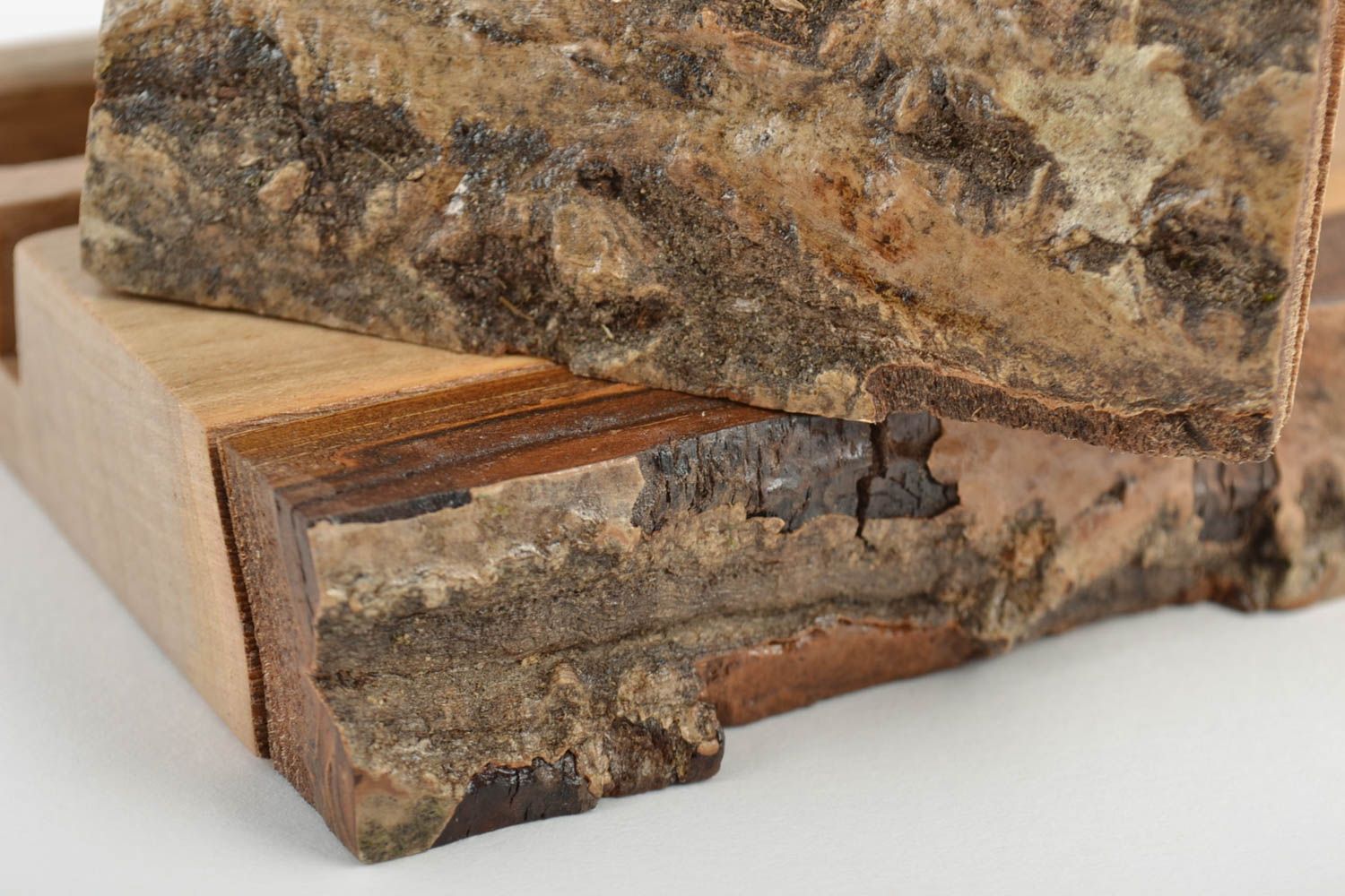 Sujetadores para móvil y tablet ecológicos de madera artesanales 2 piezas foto 2