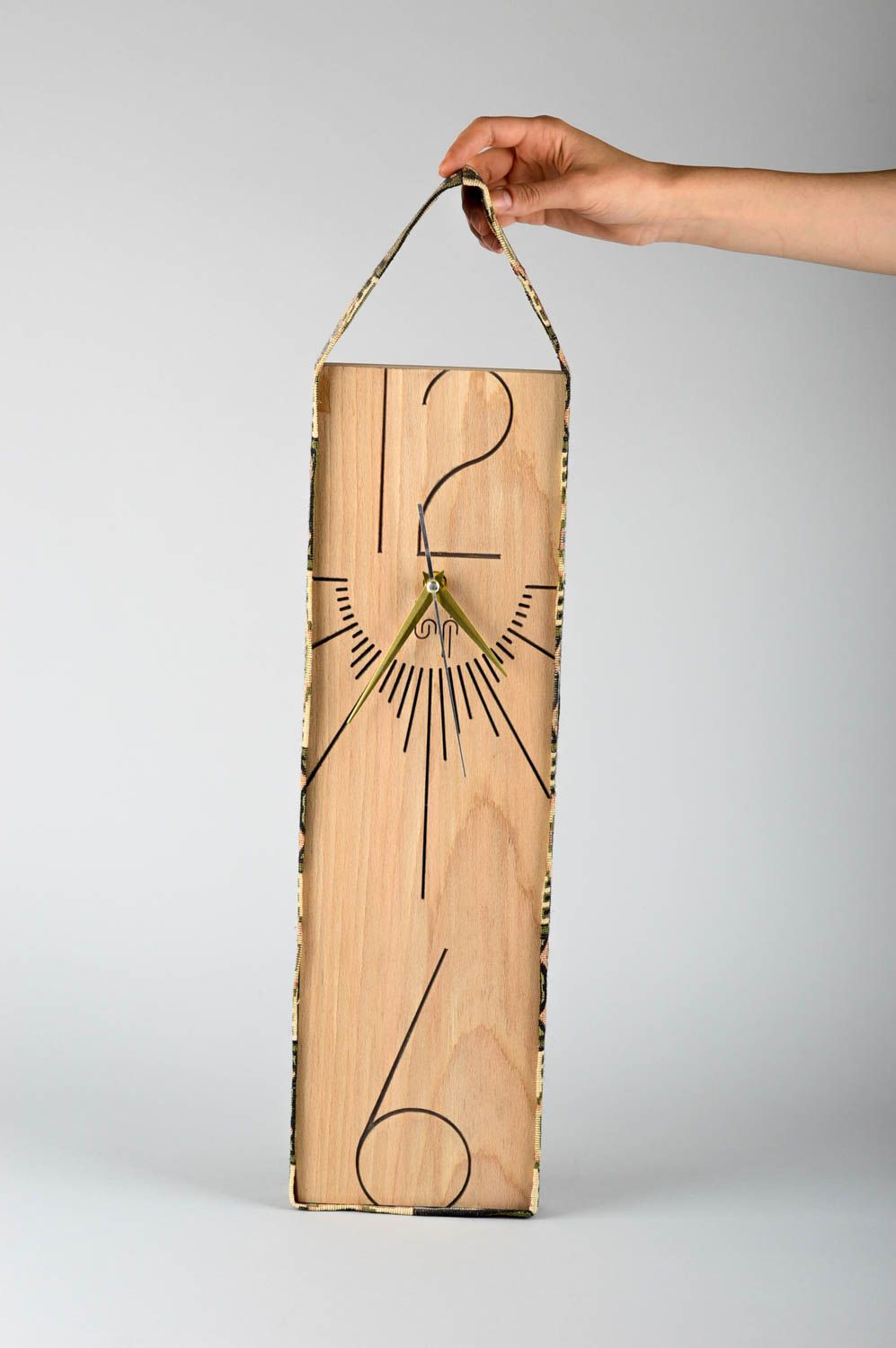 Handmade Deko originelle Holz Wanduhr Designer Uhr Wand für Interieur des Hauses foto 1