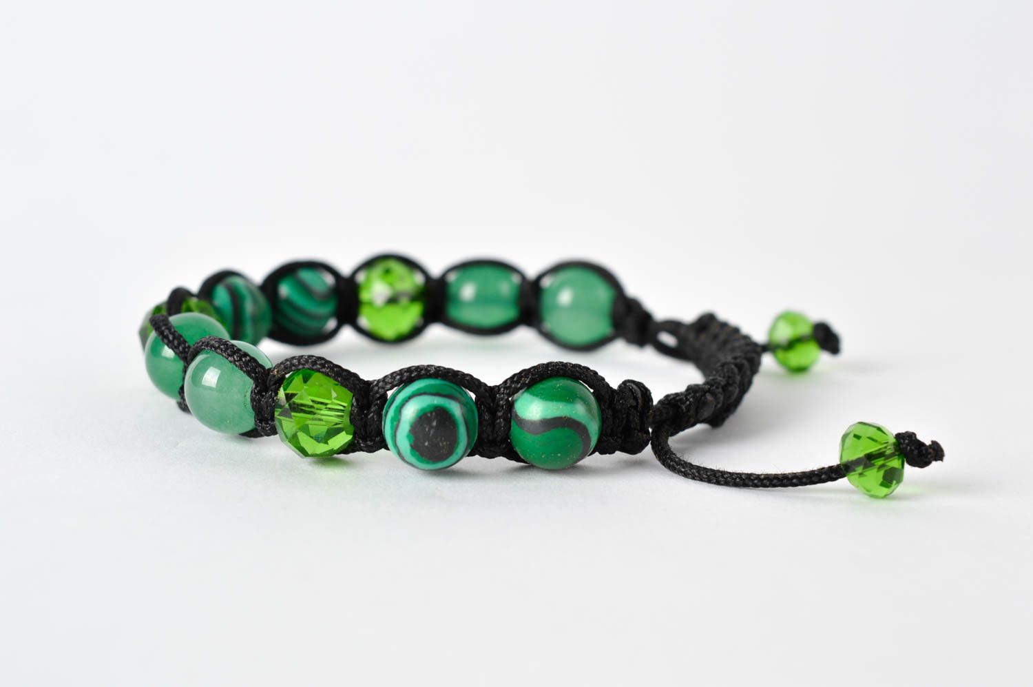 Stylish handmade gemstone bead bracelet woven cord bracelet gifts for her photo 1