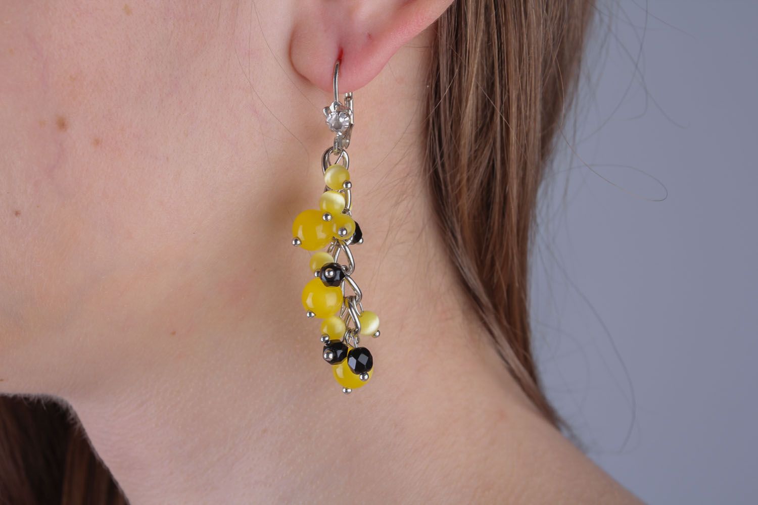 Earrings made of natural stones photo 4