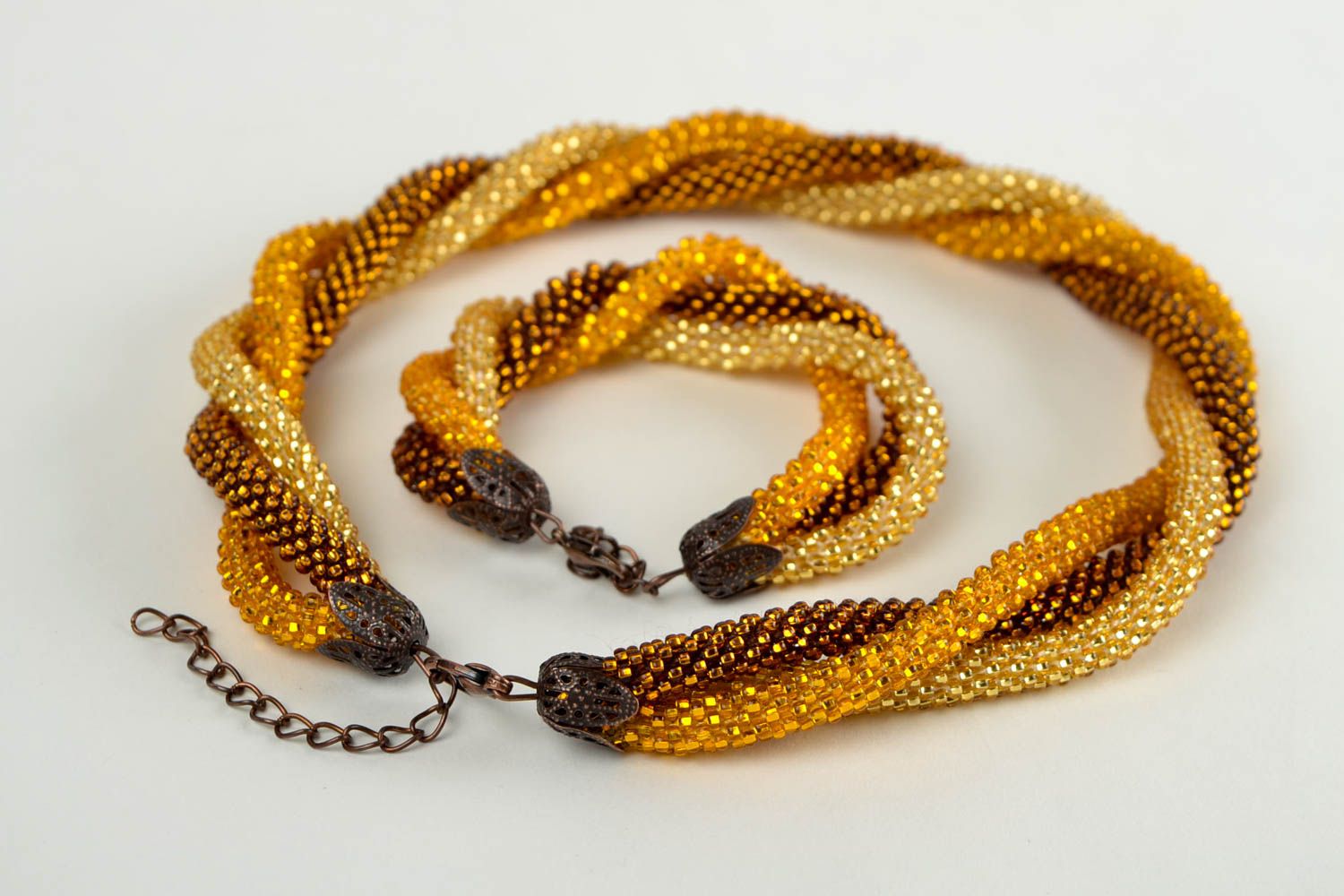Handmade beaded jewelry cord necklace beaded cord bracelet present for women photo 5