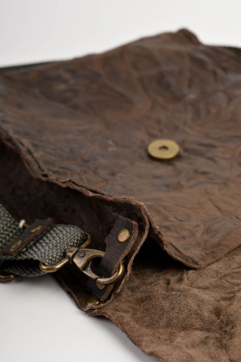 Handgemachte Tasche aus Leder in Braun Geschenk Ideen Mode Accessoire stilvoll foto 4