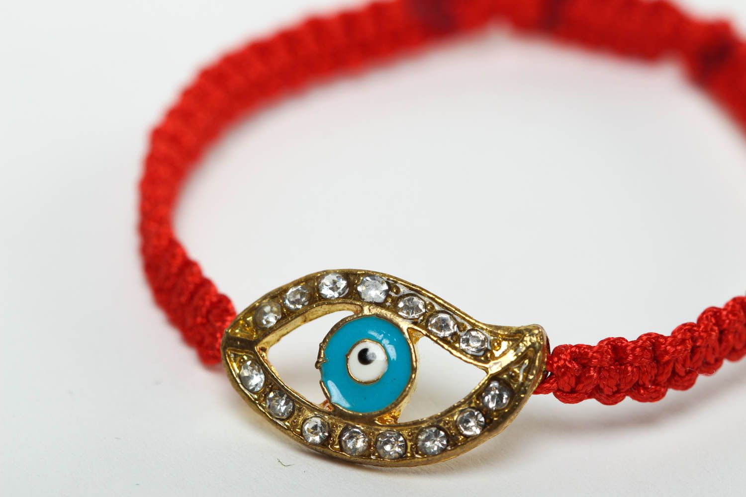 Pulsera artesanal con ojo azul de hilos accesorio para mujer regalo original foto 3