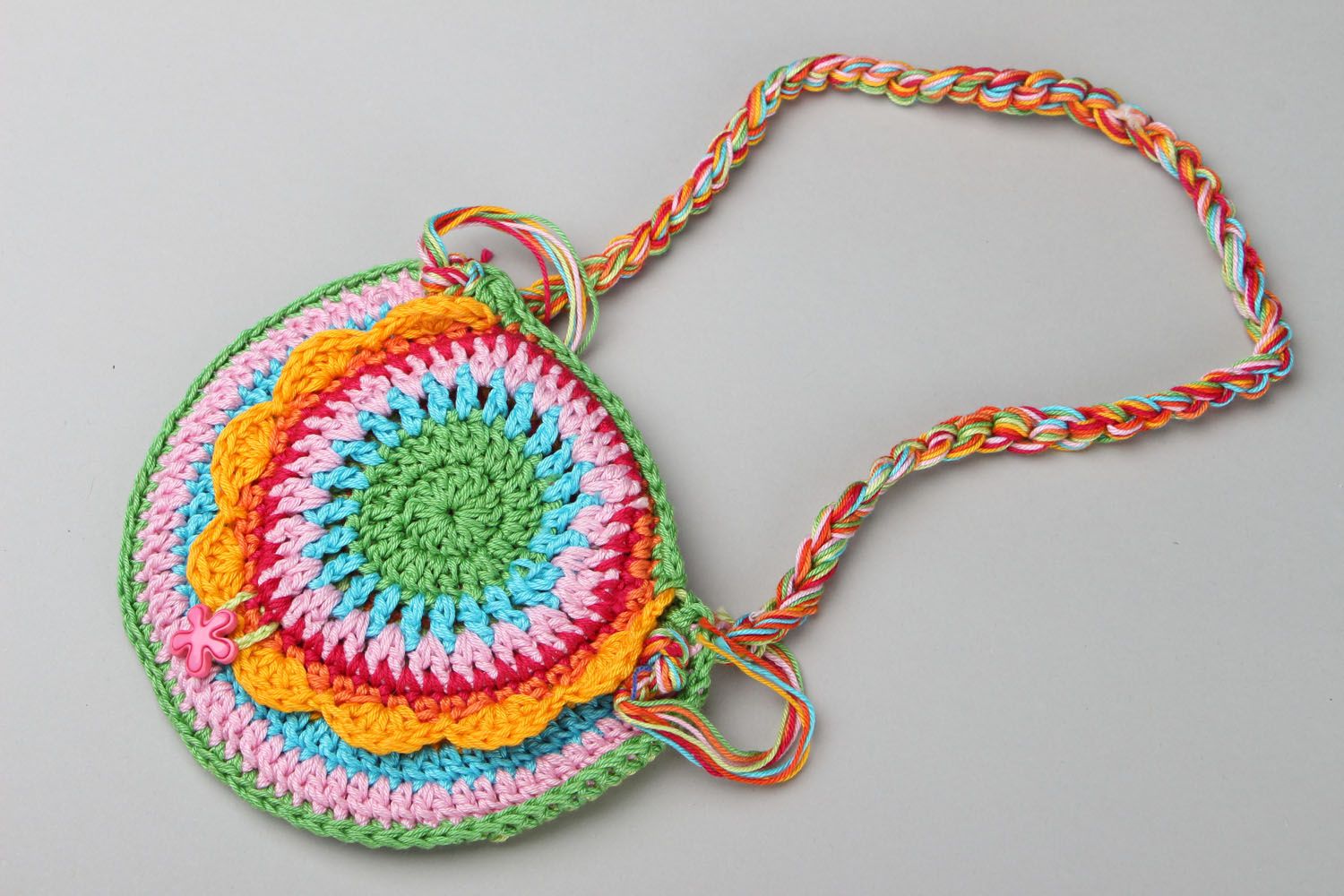 Round crocheted bag  photo 1