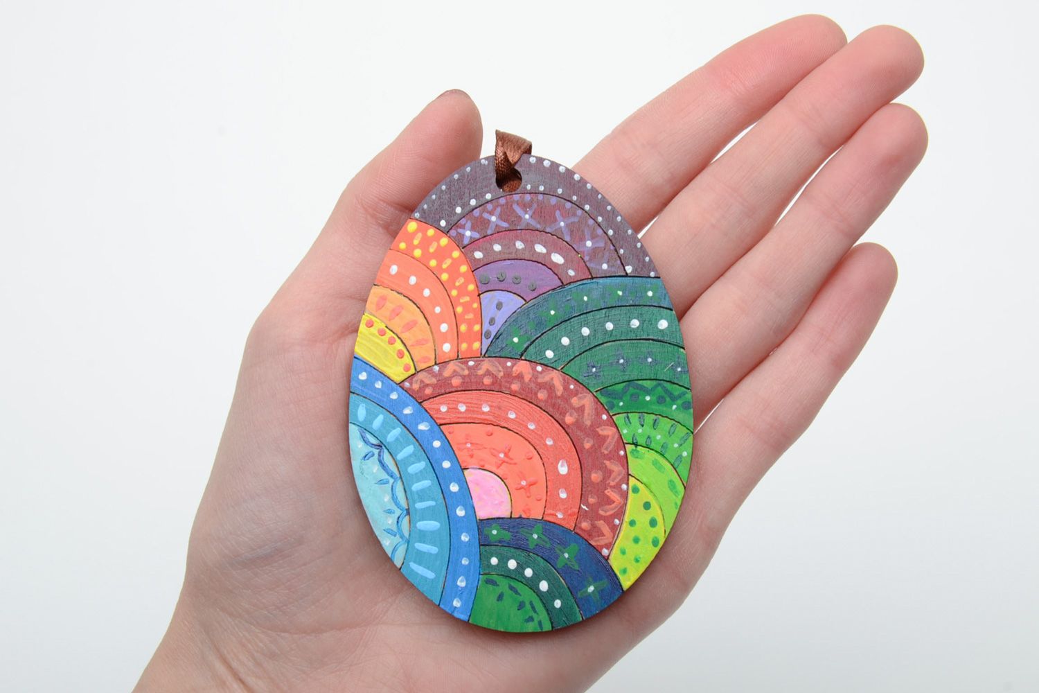 Homemade painted plywood interior pendant magnet photo 5