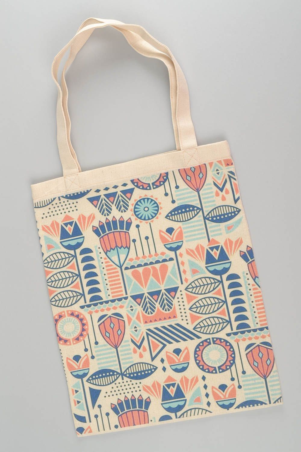 Стильная текстильная сумка ручной работы с орнаментом в этно стиле ручной работы фото 2