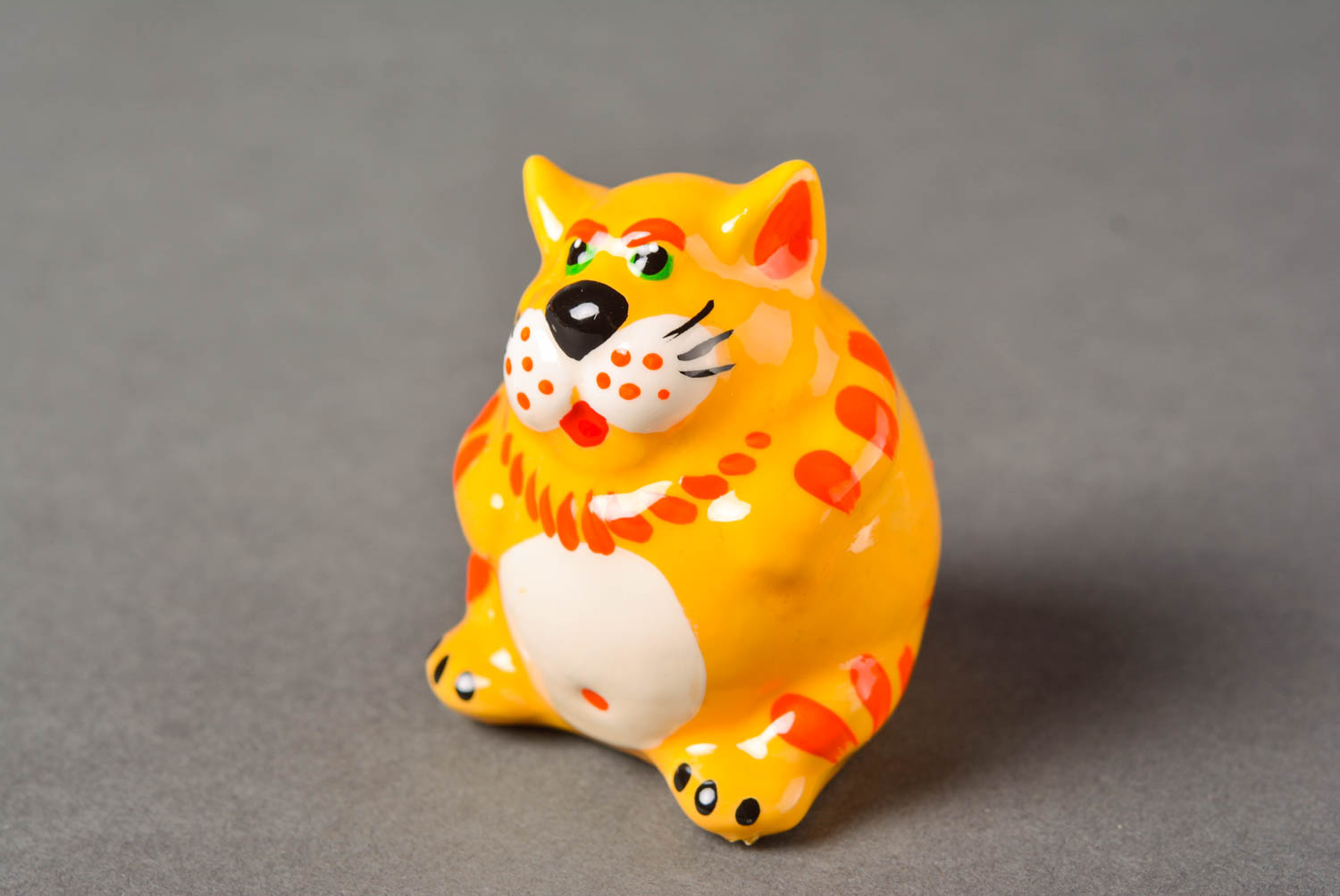 Figura artesanal regalo para niña adorno para casa gato hecho a mano de yeso  foto 3