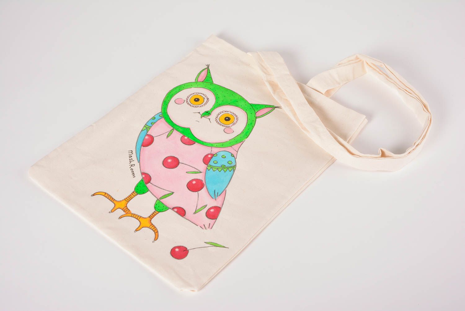 Handmade Stoff Tragetasche Designer Tasche Damen Accessoire Stoff Tasche Eule foto 4