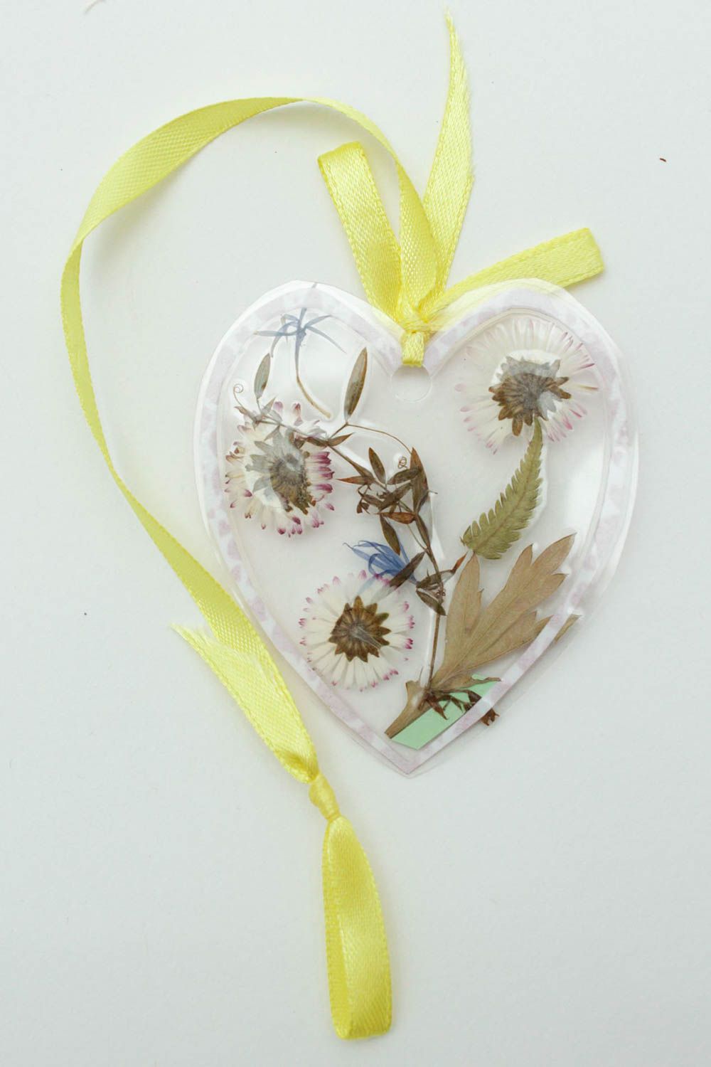 Сердце с цветами ручной работы декор для дома декоративное сердце на ленте фото 3