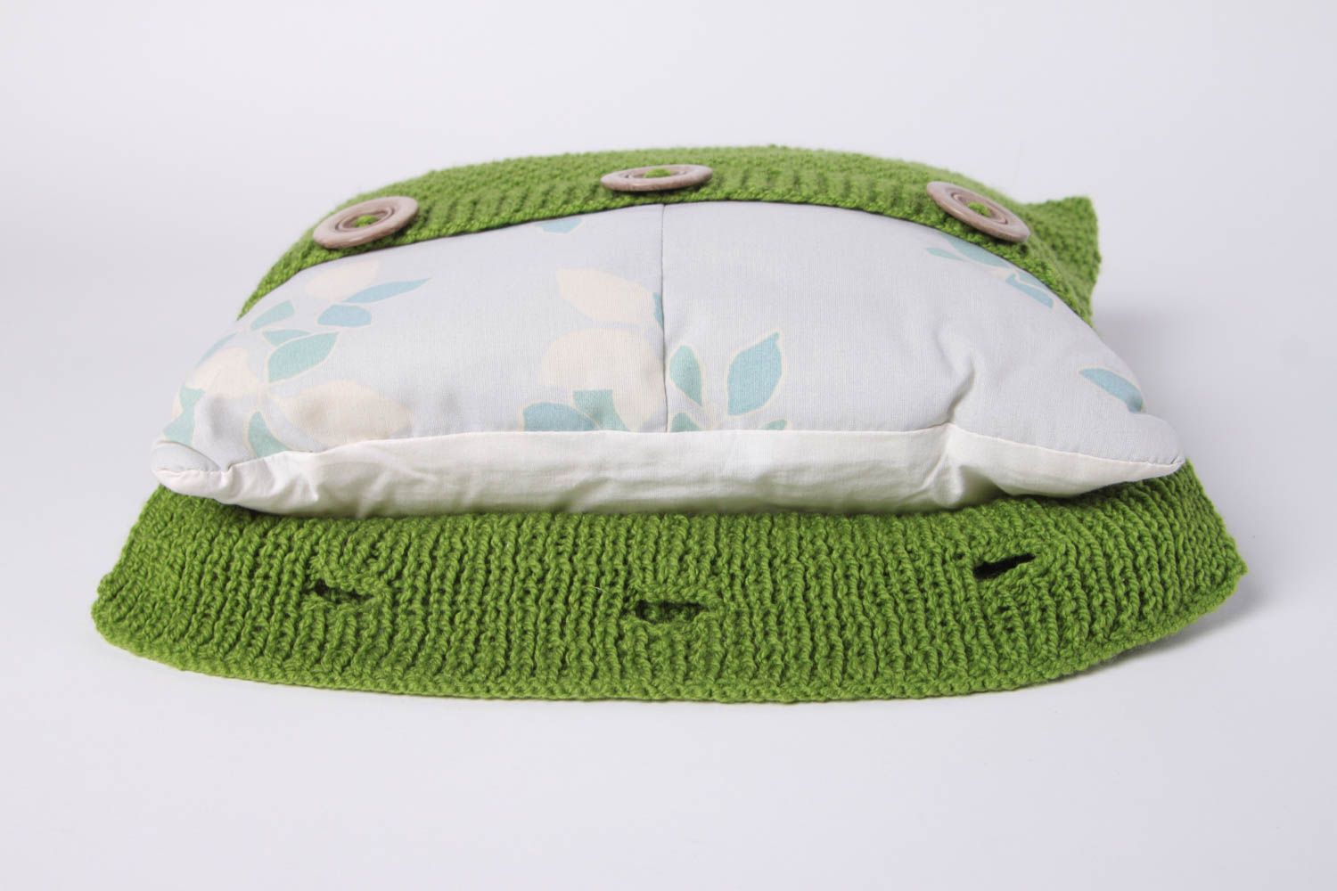 Красивая наволочка хэнд мейд подушка для дивана наволочка вязаная спицами набор фото 4
