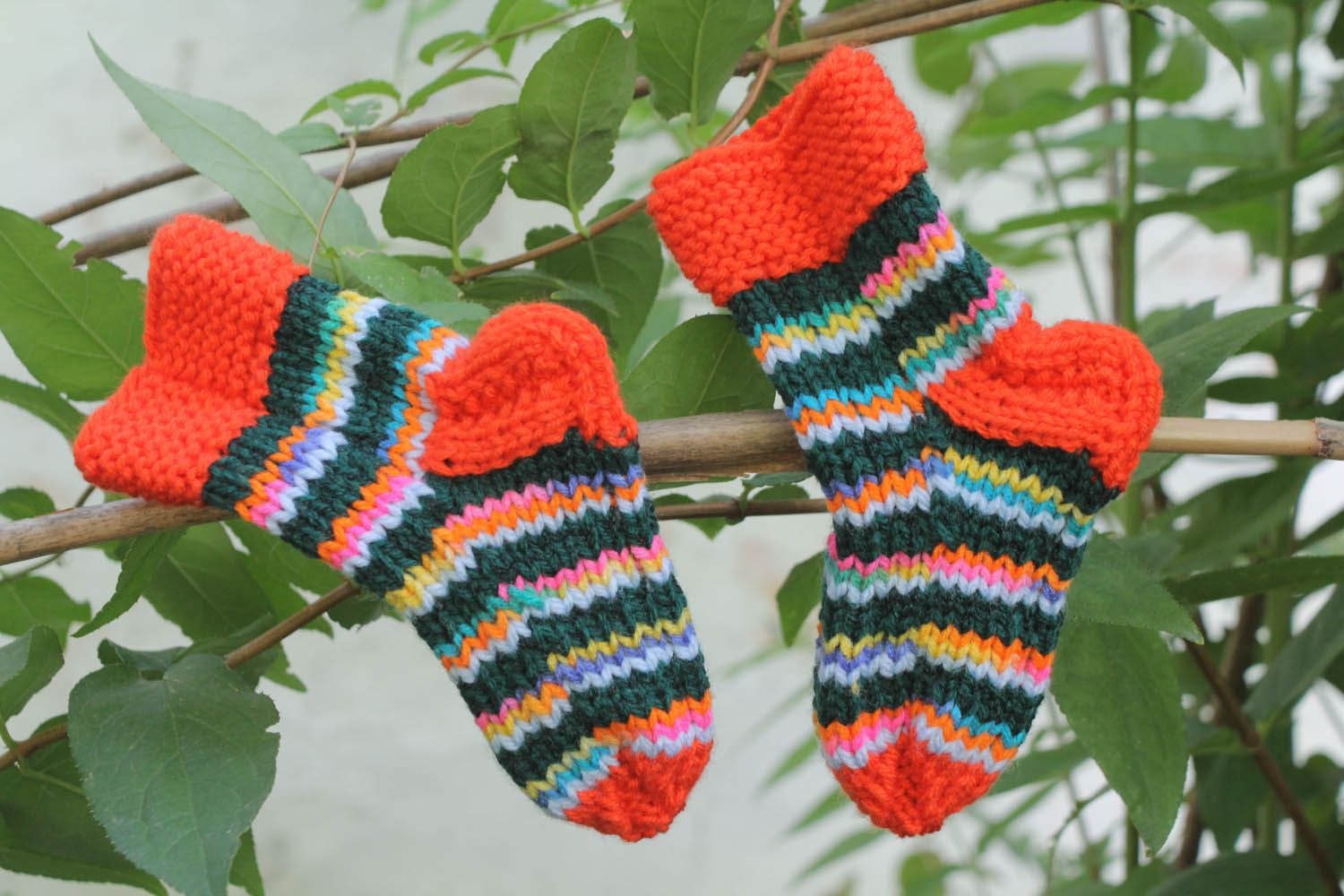 Chaussettes faites main tricotées en laine 
 photo 5