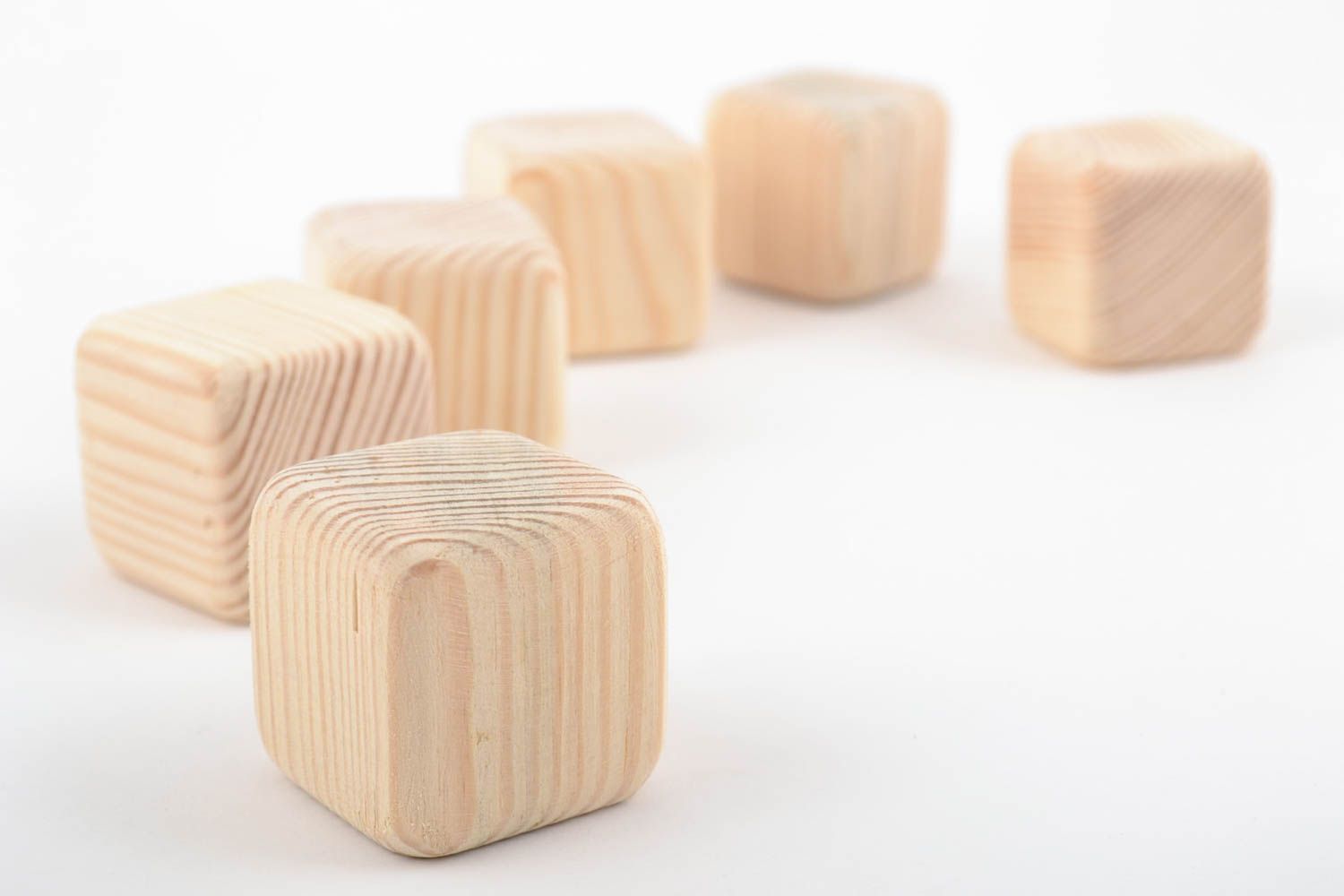 Set of 6 handmade designer wooden blank toy cubes for painting and decoupage photo 2