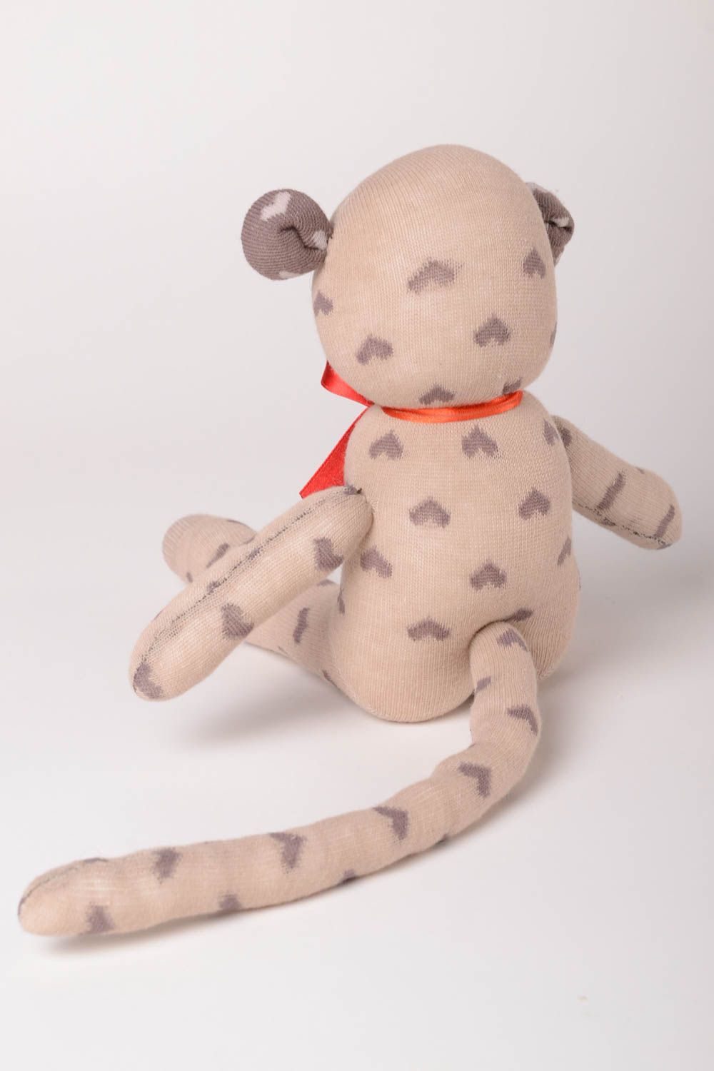 Stoff Kuscheltier handmade Plüsch Affe in Grau originelles Geschenk für Kinder foto 4
