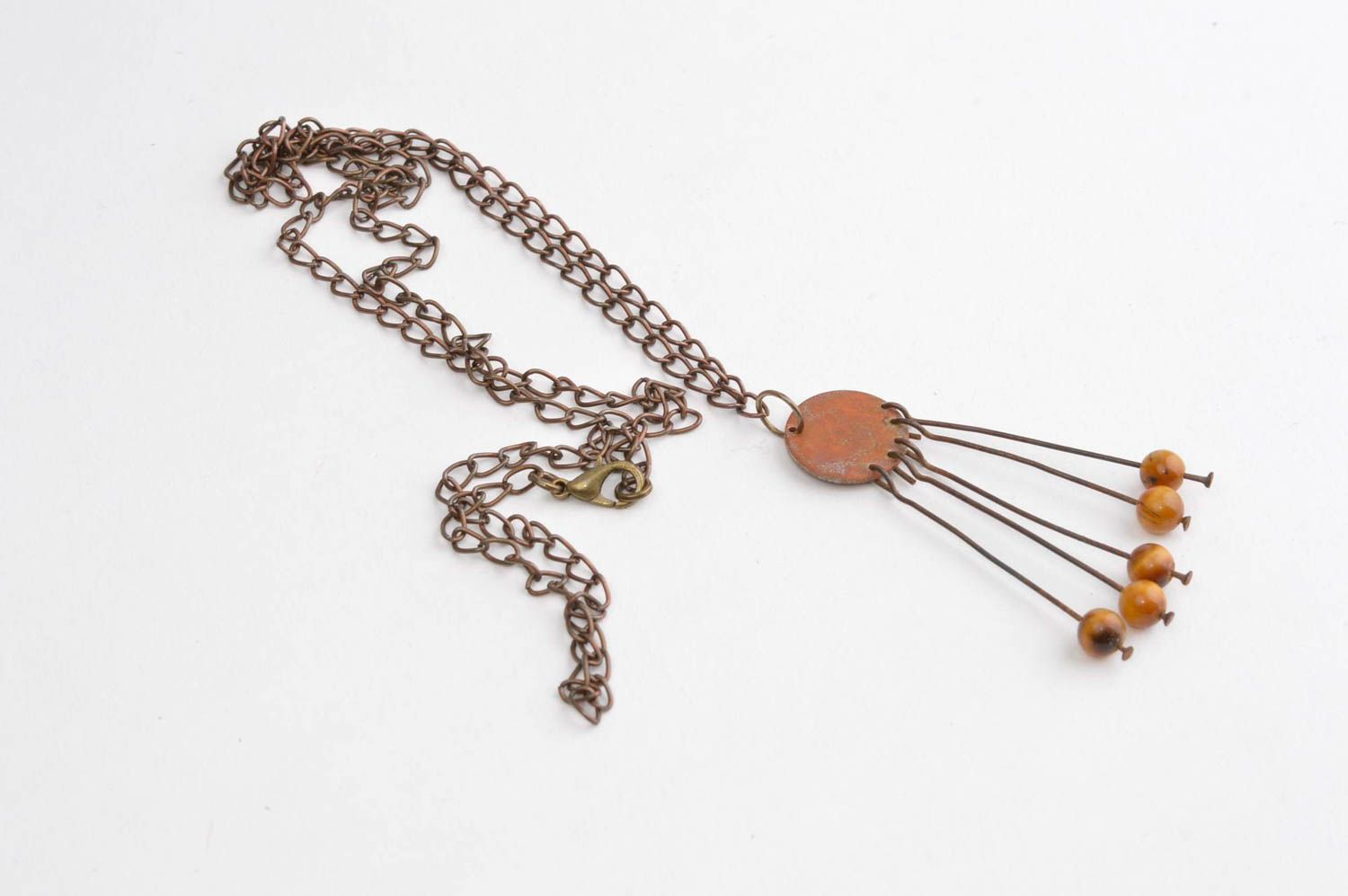 Handmade accessories copper pendant fashion pendant with tiger eye women jewelry photo 3
