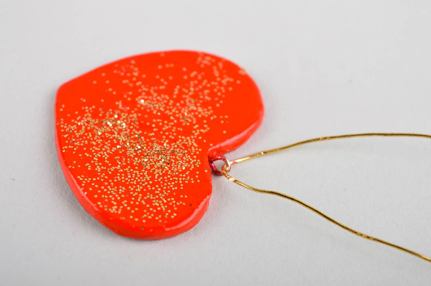 Handmade designer red hanging unusual polymer clay toy stylish decoration photo 3