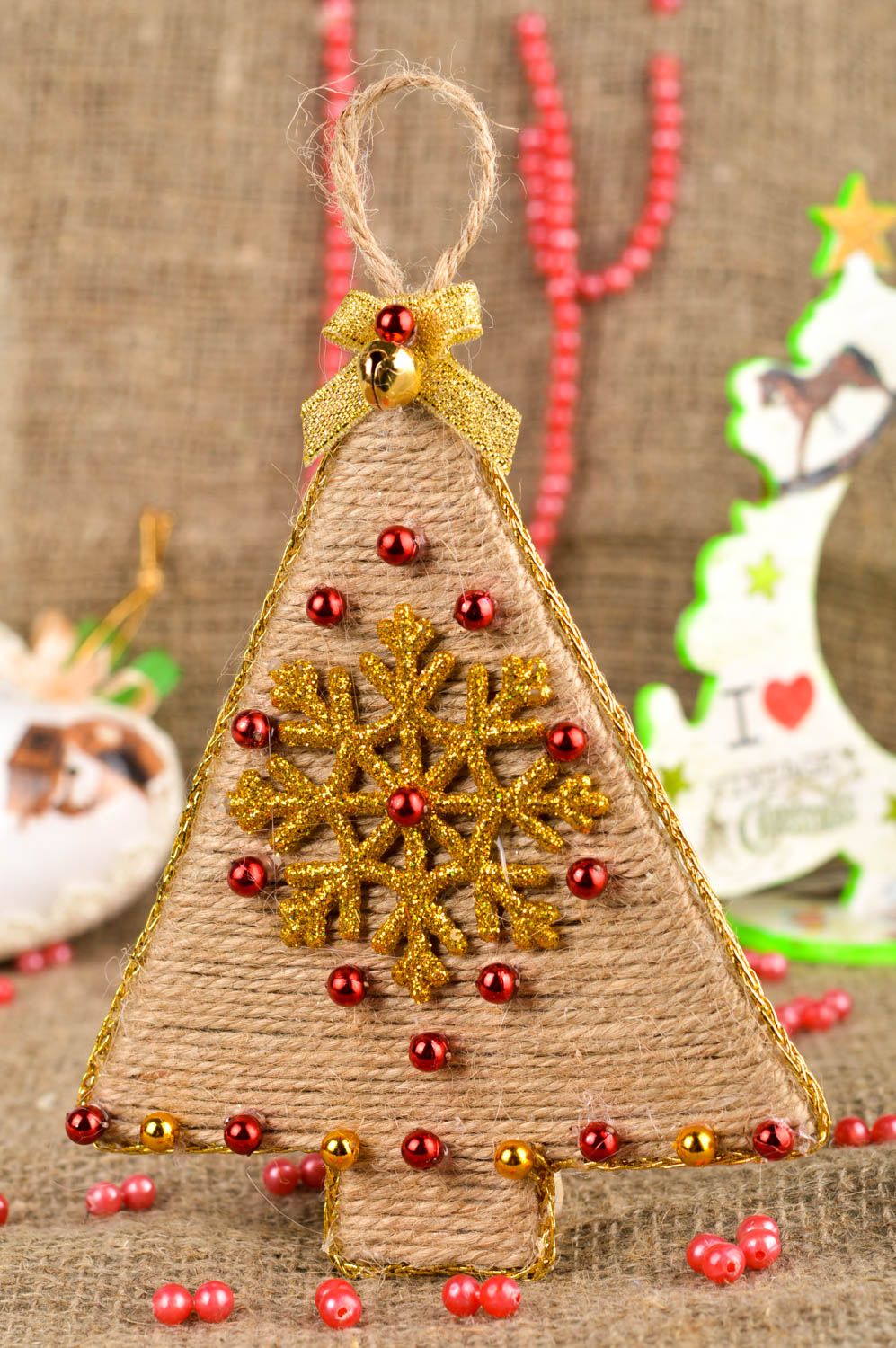 Christmas toy handmade decor for home Christmas tree pendant interior accessory photo 1