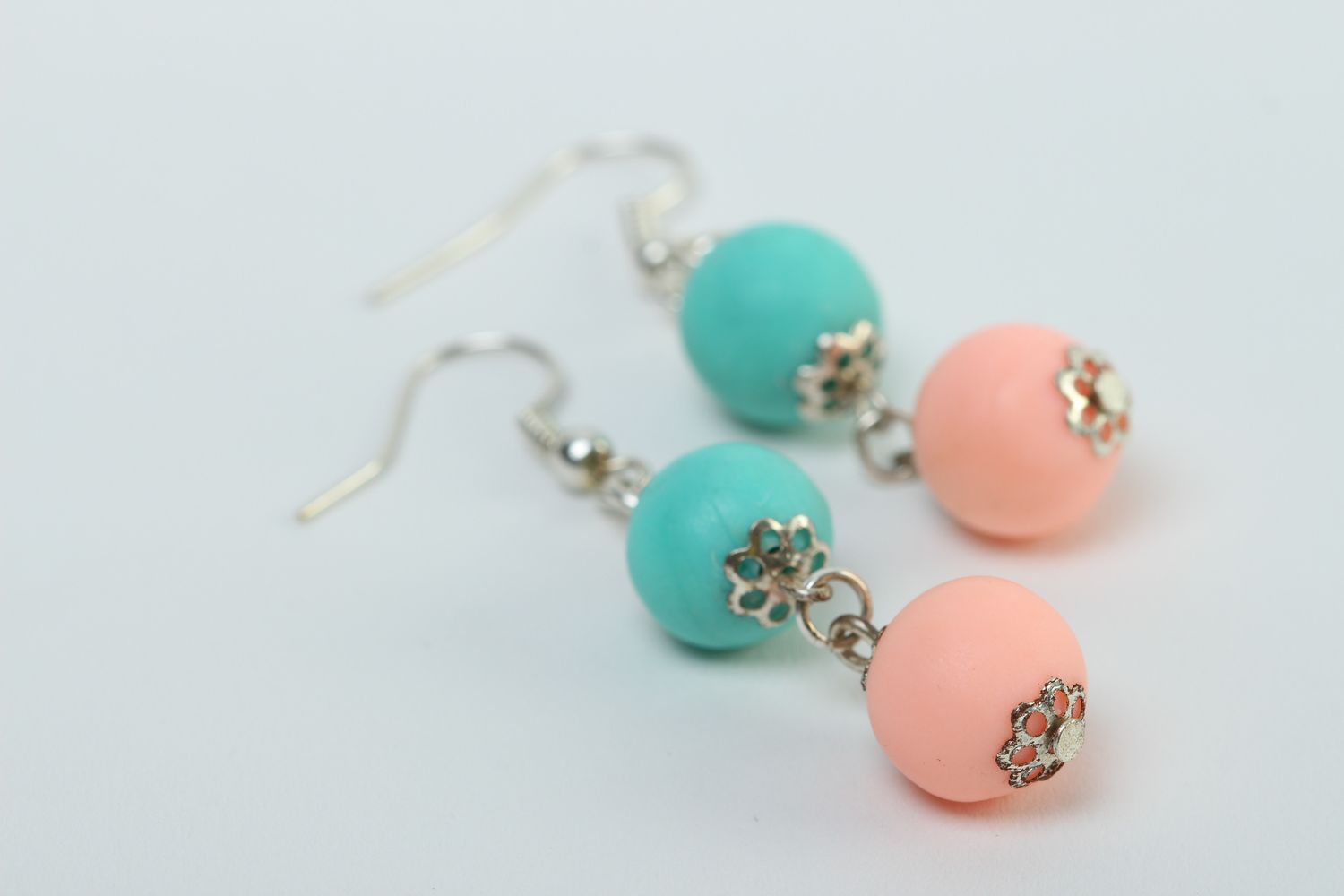 Handmade designer earrings stylish plastic earrings polymer clay accessory photo 3