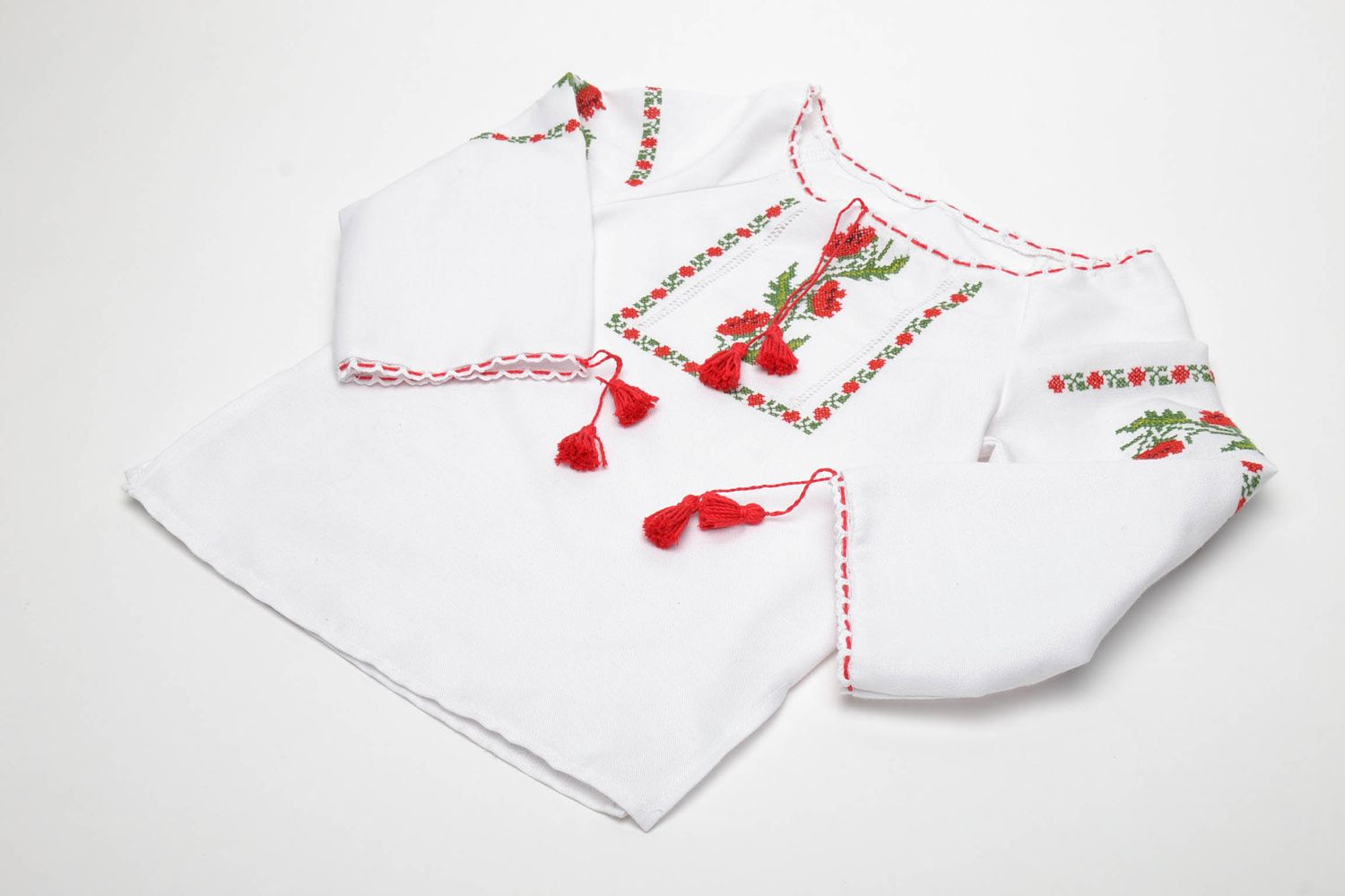 Embroidered shirt with long sleeves for 5-7 years old girl photo 5