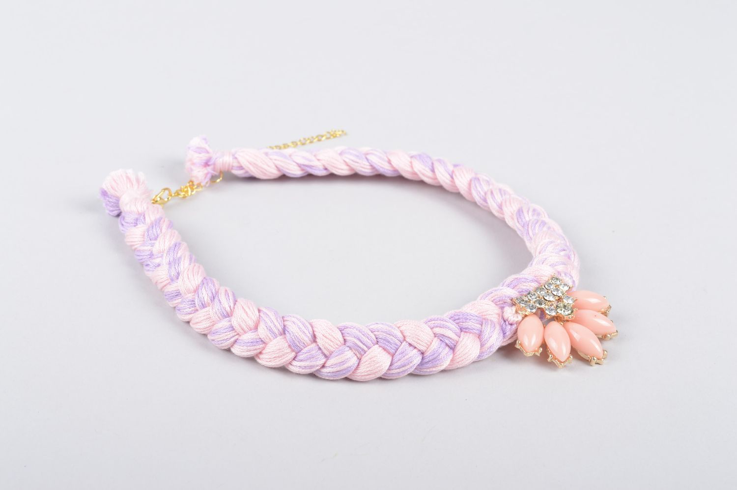 Halskette für Frauen handgemacht Designer Schmuck modisch Collier Stoff foto 1