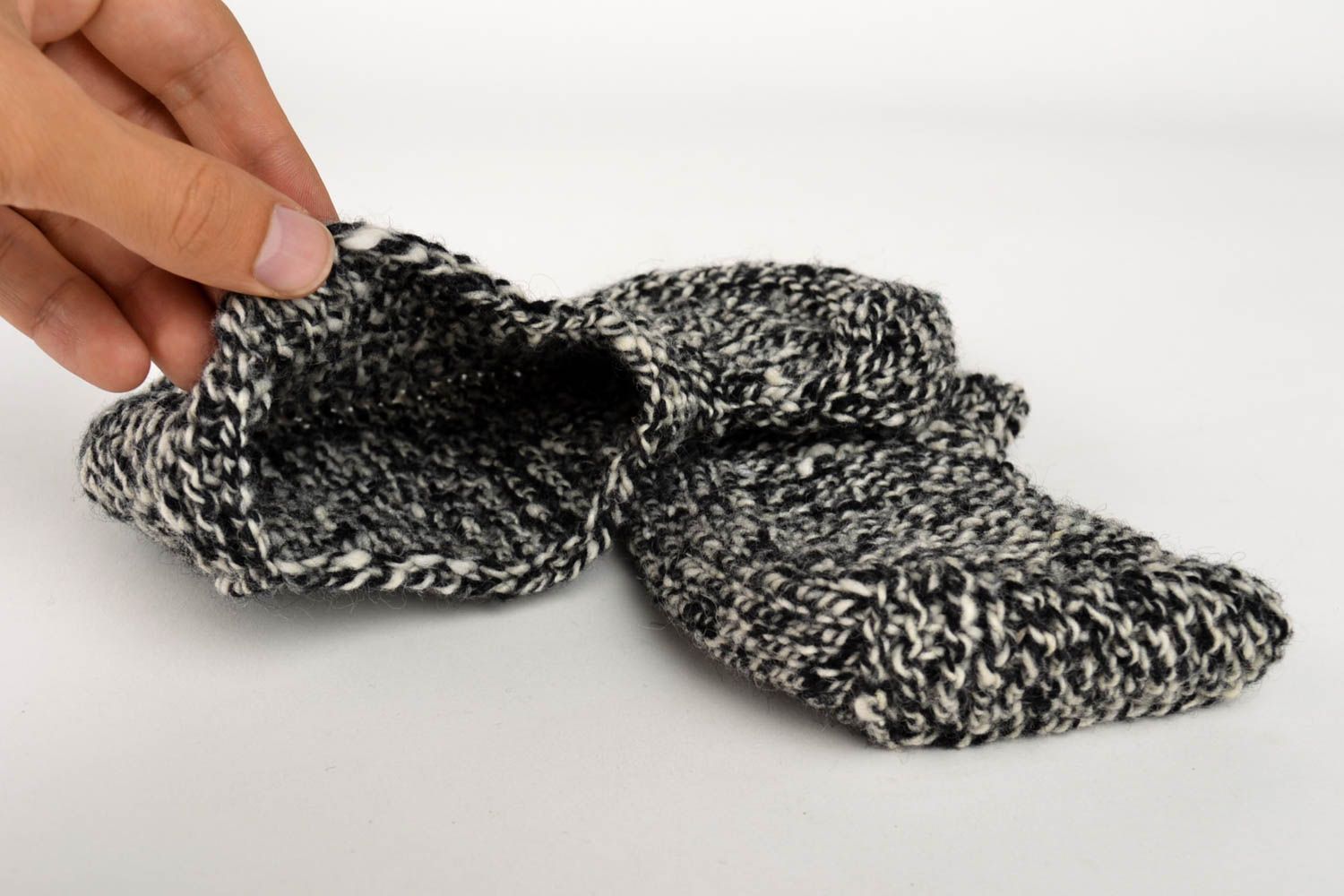 Тапочки ручной работы вязаные носки тапочки модные теплые носки домашние фото 3