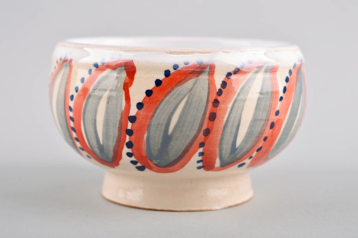 Handmade gemusterte Keramik Schüssel für Suppe Öko Geschirr Schale aus Ton  foto 3