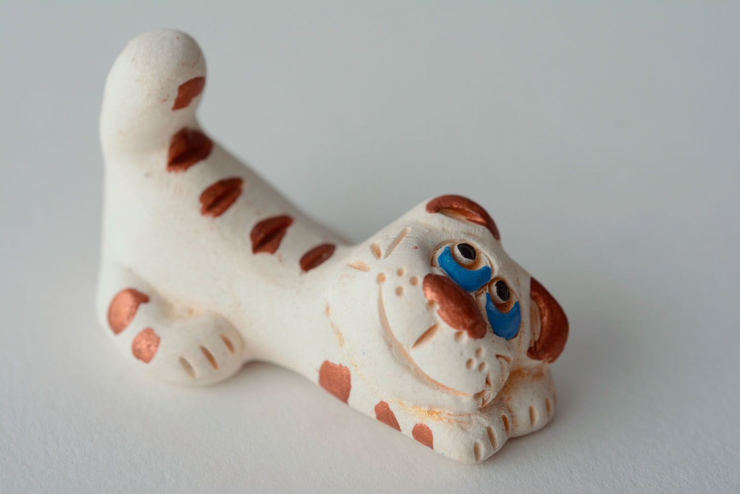 Figurine céramique chat faite main  photo 1