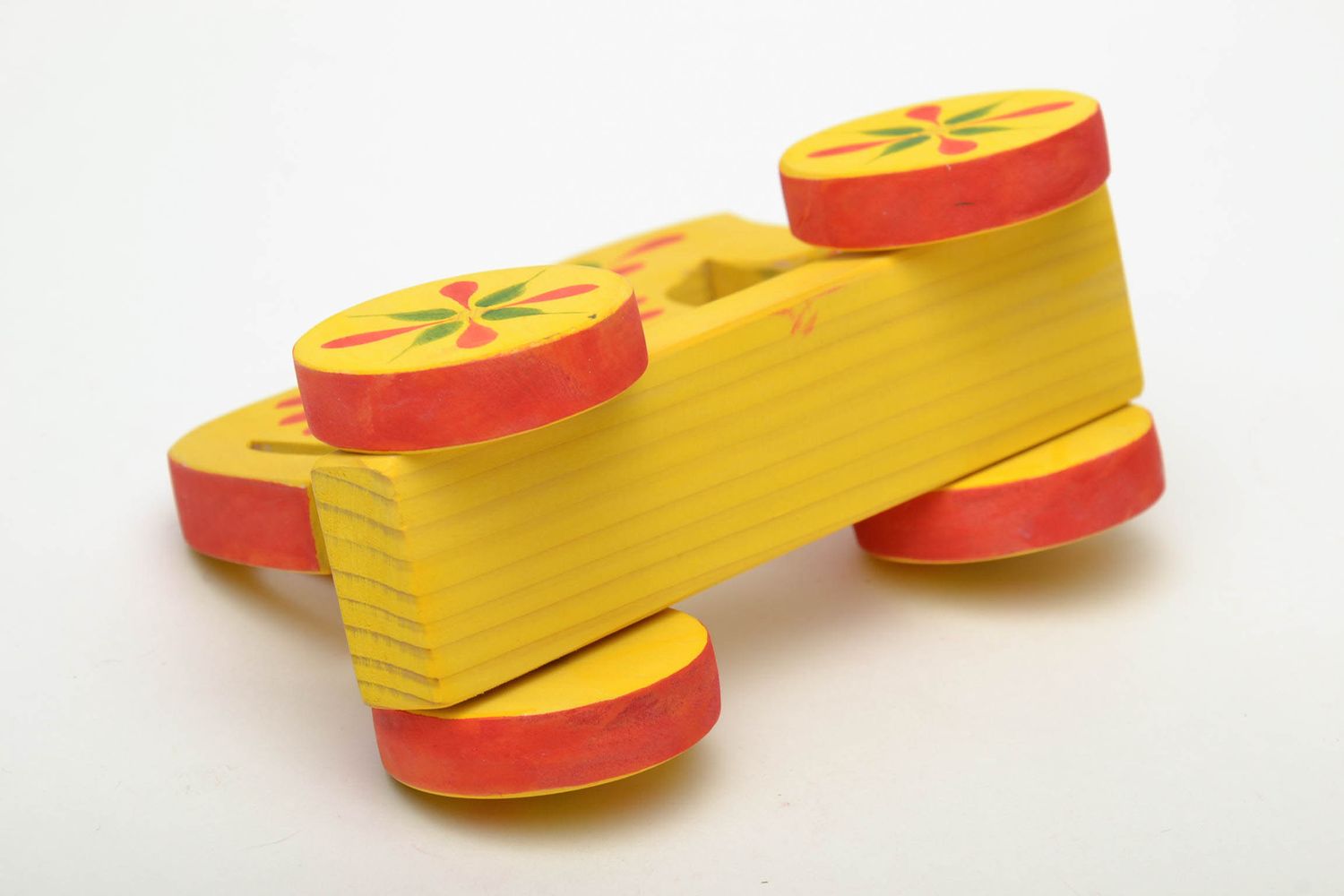 Wooden toy with wheels with ethnic painting Horse photo 4