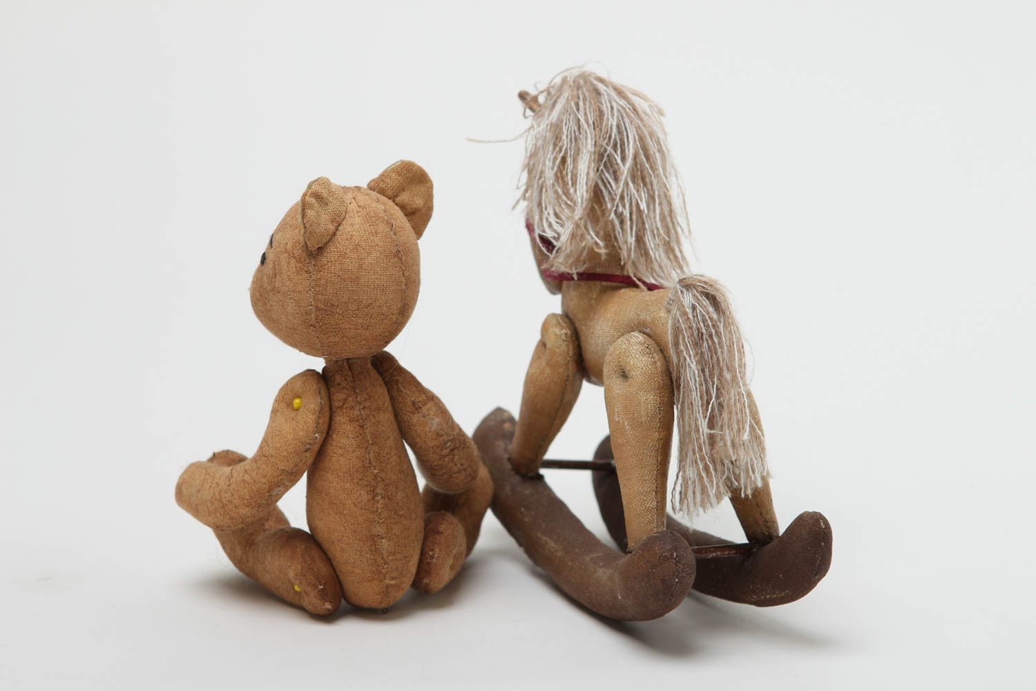 Handmade Kuscheltier Pferd Stoff Spielzeuge Geschenke für Kinder Kuscheltier Bär foto 4