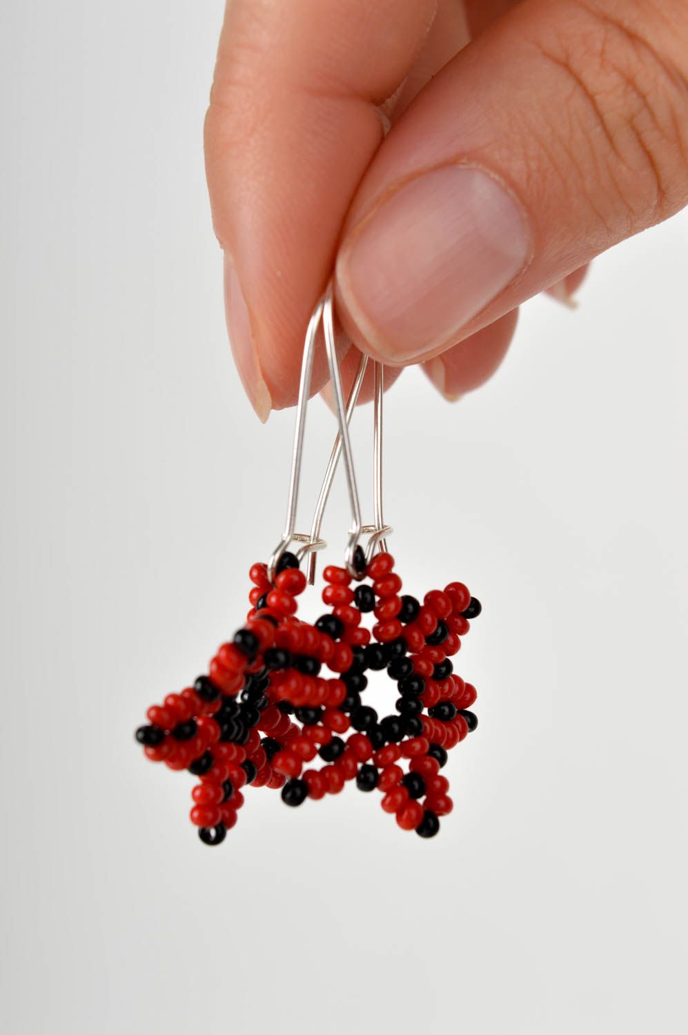 Handmade Ohrringe Juwelier Modeschmuck Geschenk für Frauen Ohrringe Blumen rot foto 5