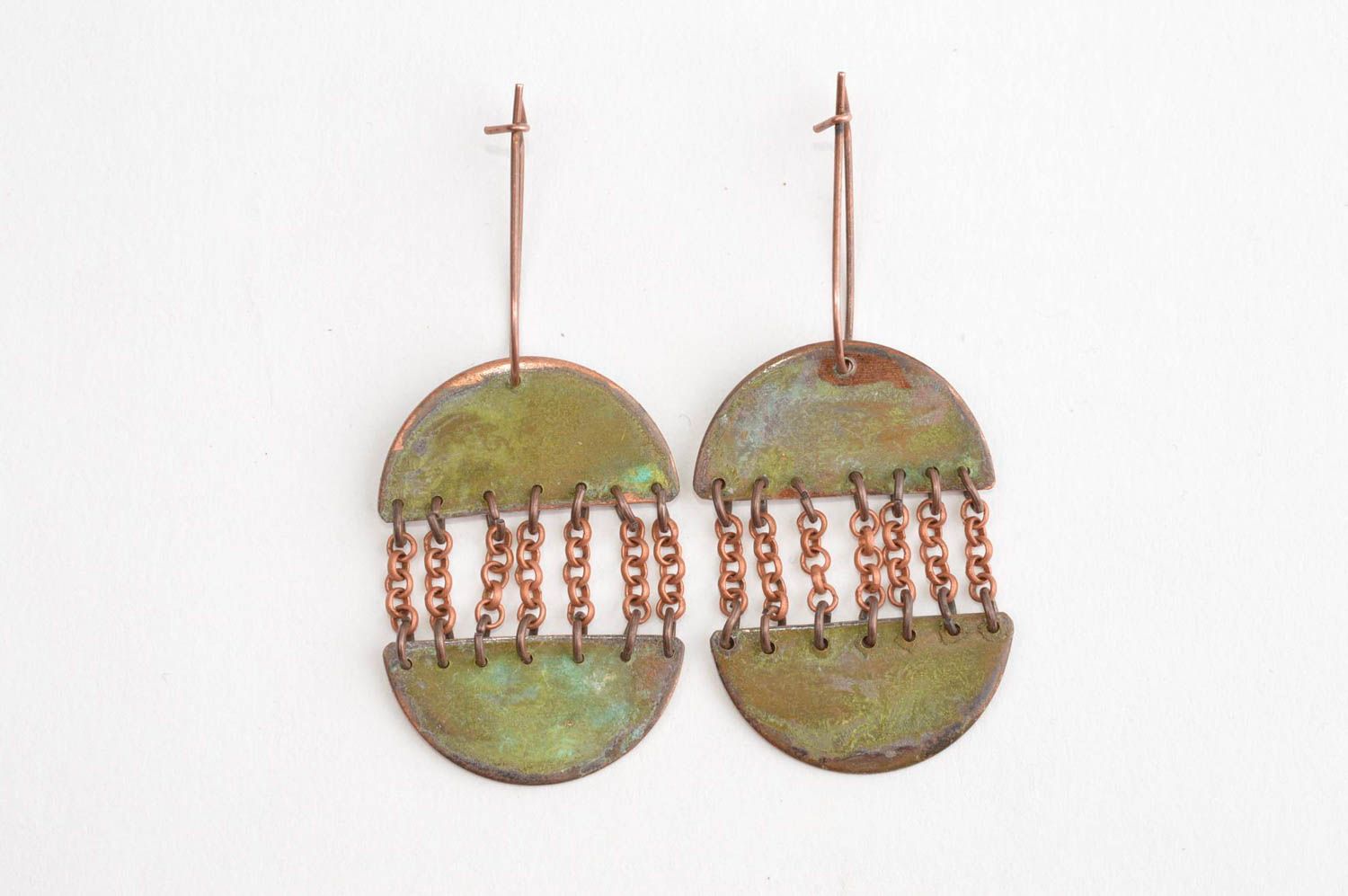 Pendientes artesanales bisutería fina de cobre regalo original para mujeres foto 2