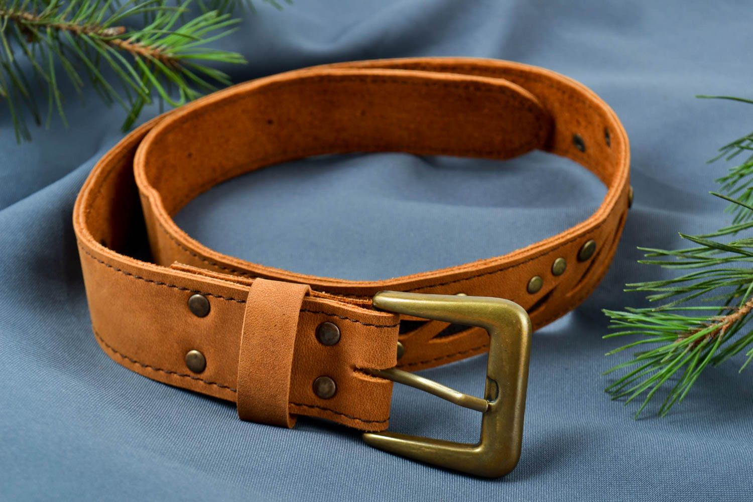 Mens leather belt handmade leather goods men accessories designer belts for men photo 1