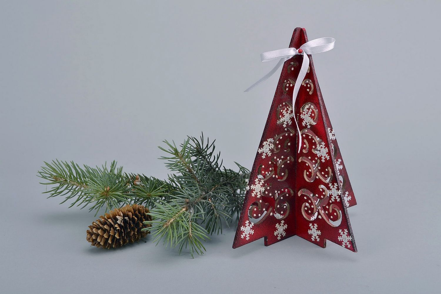 Figurine décorative sapin de Noël du contreplaqué photo 1