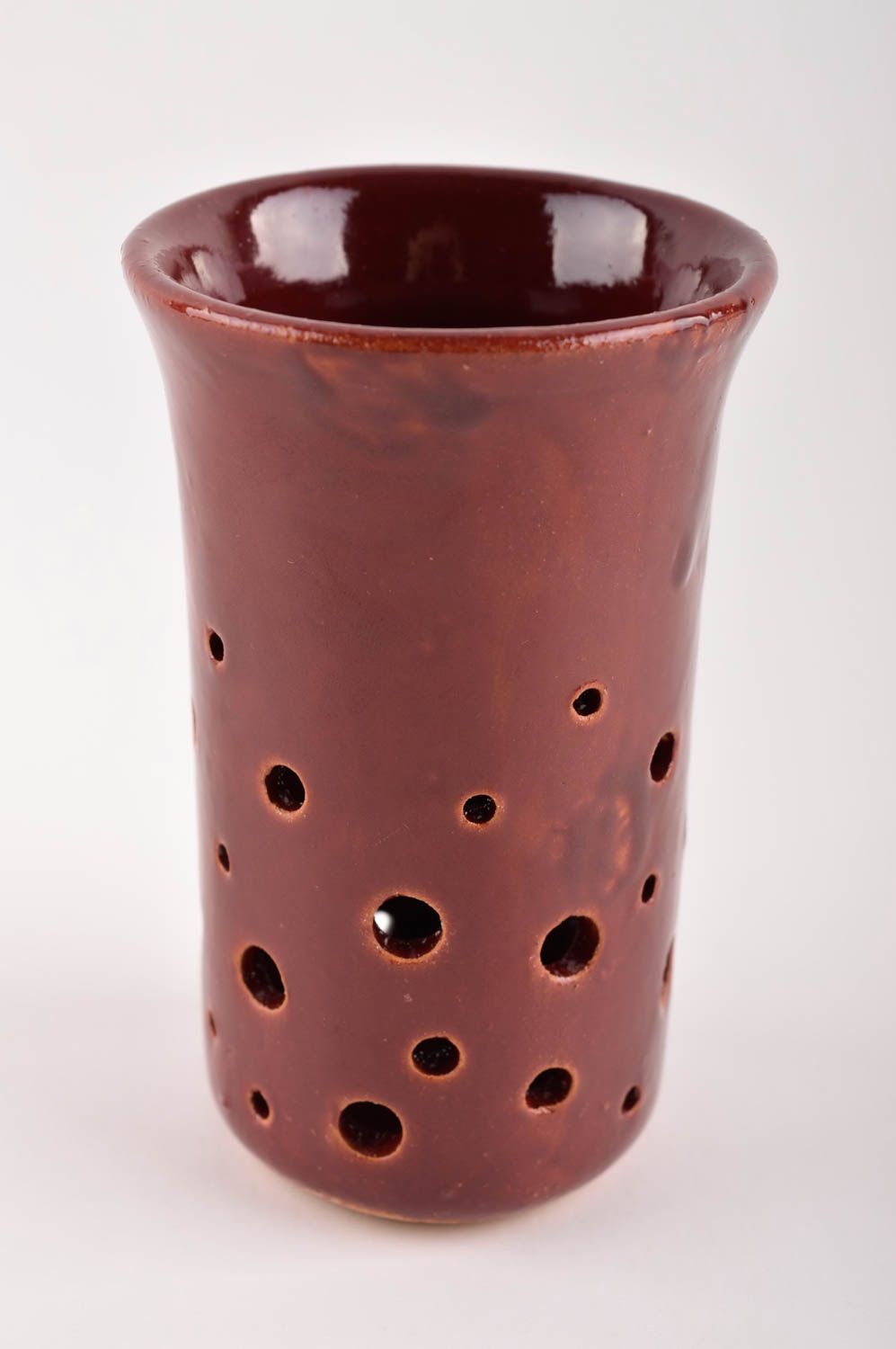 Handgemachte Keramik schöne Vase Haus Deko Idee originelles Geschenk bordeauxrot foto 2