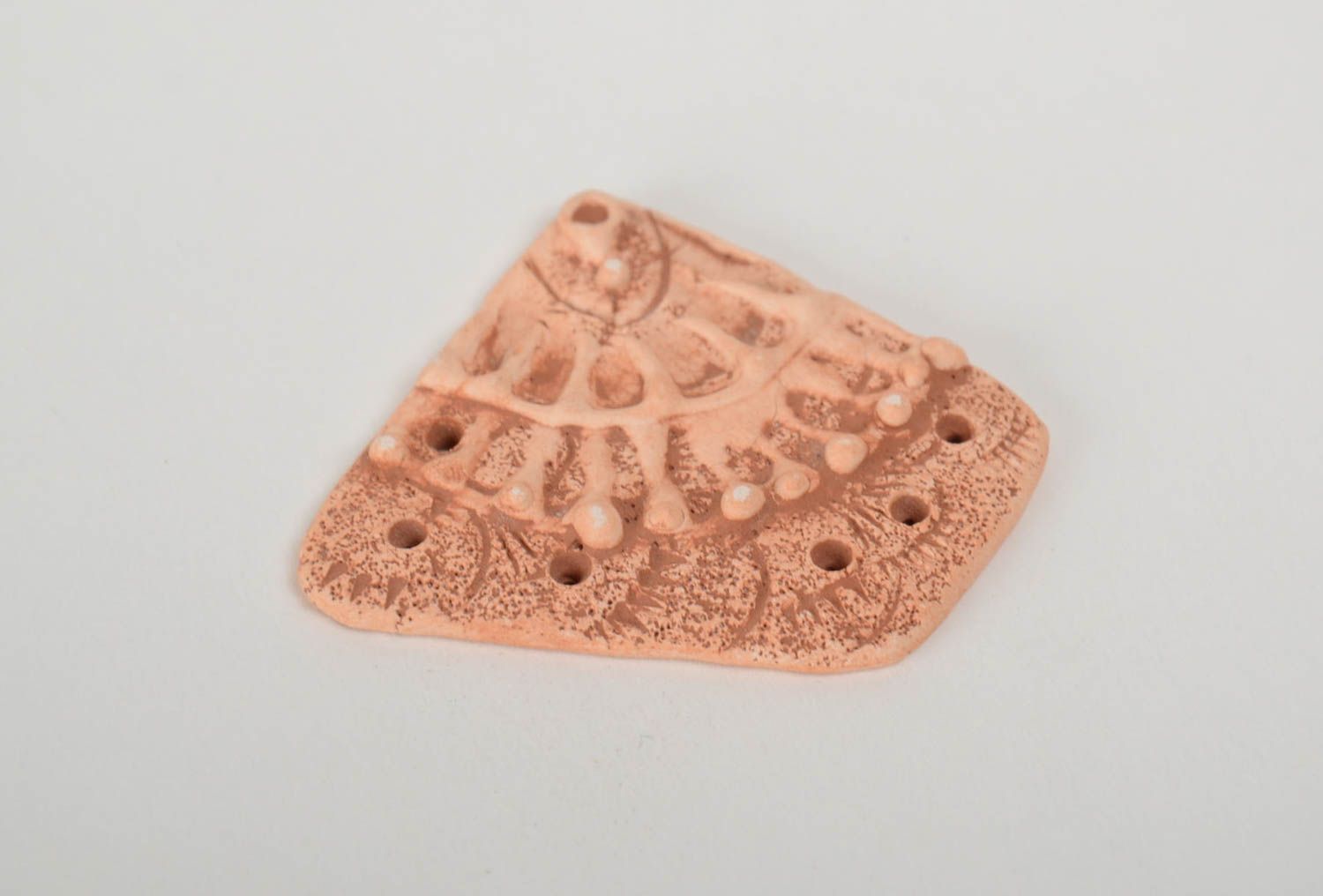 Beautiful handmade clay blank pendant DIY molded with patterns photo 4