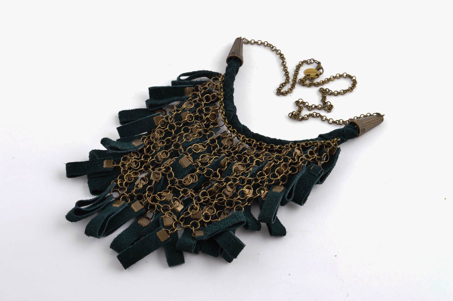 Handmade massive necklace unusual stylish jewelry designer accessory gift photo 3