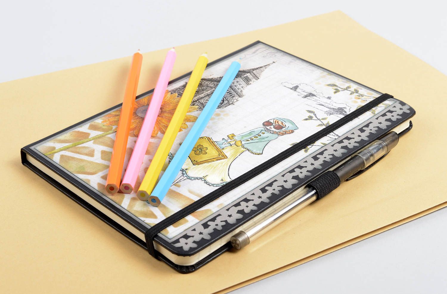 Handmade designer notebook unusual stylish notebook cute present for girls photo 5