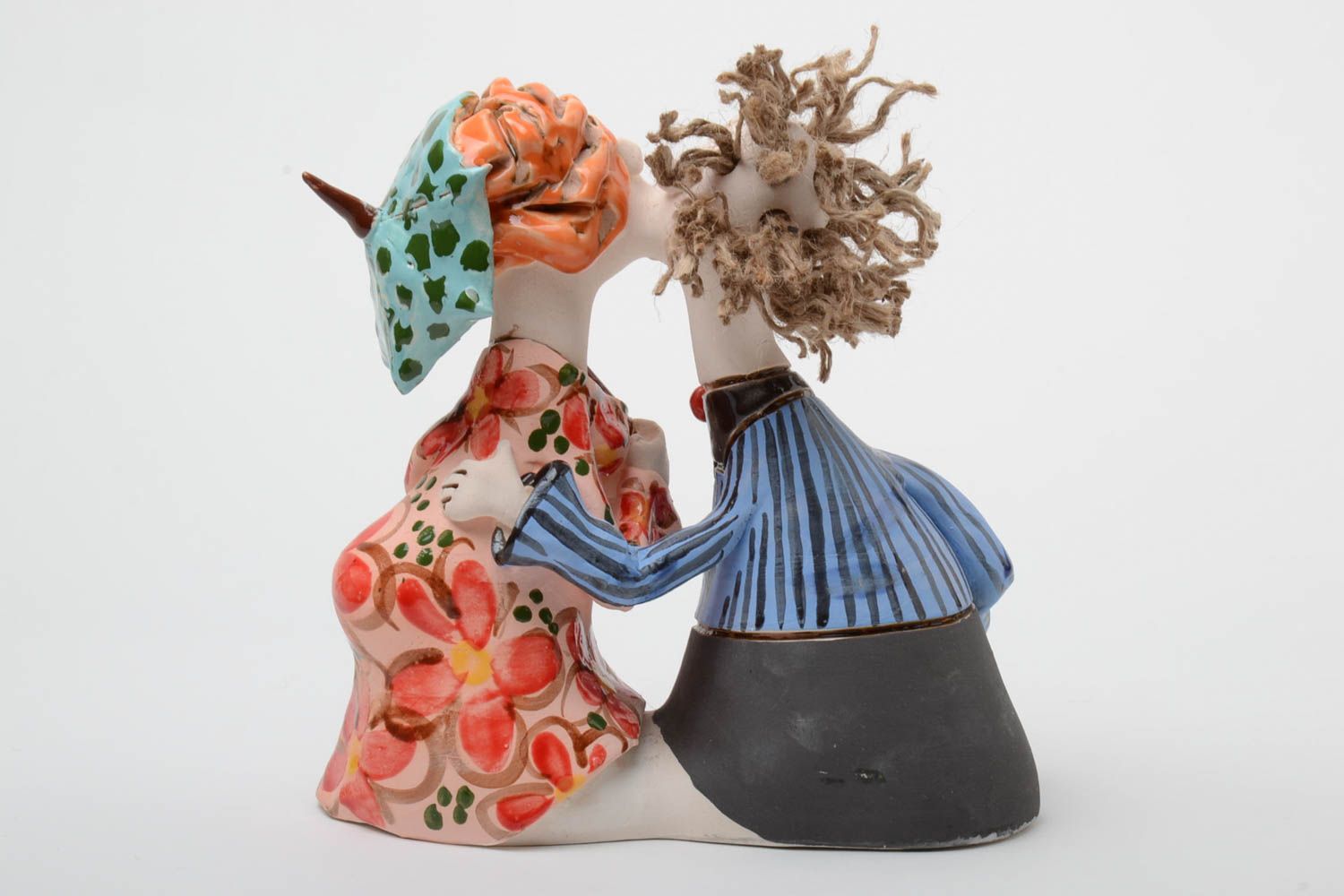 Künstlerische handmade Statuette aus Keramik bemalt schön für Haus Interieur  foto 4