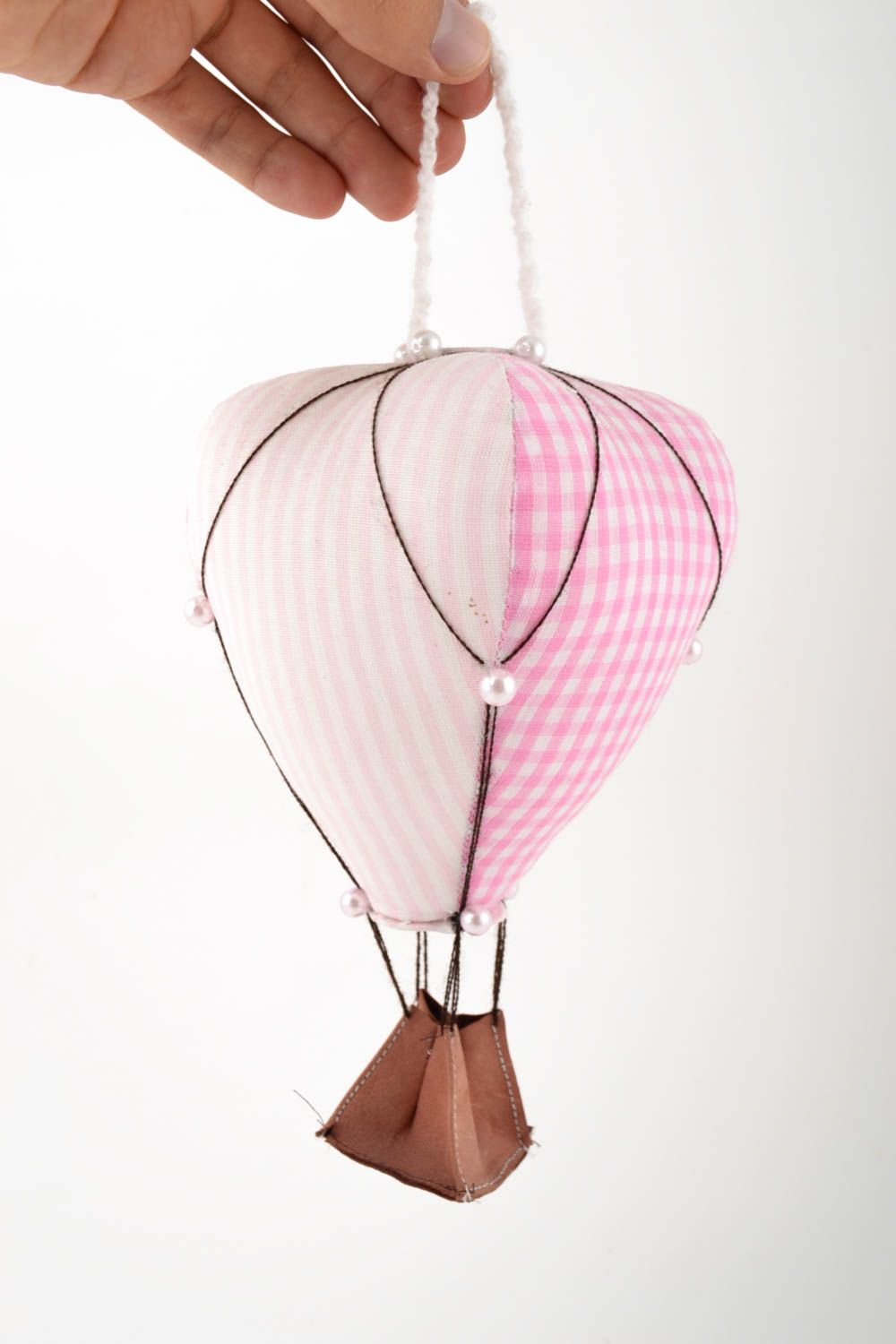 Textil Spielzeug handmade Deko Anhänger Stoff Kuscheltier Designer Geschenk rosa foto 3